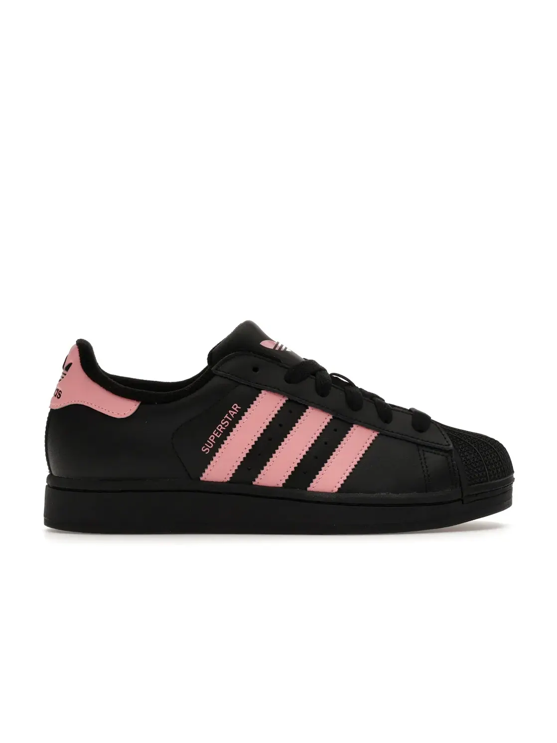 Детские кроссовки с перфорированным носком Adidas Superstar II — изображение 1 из 4, черный/розовый/черный