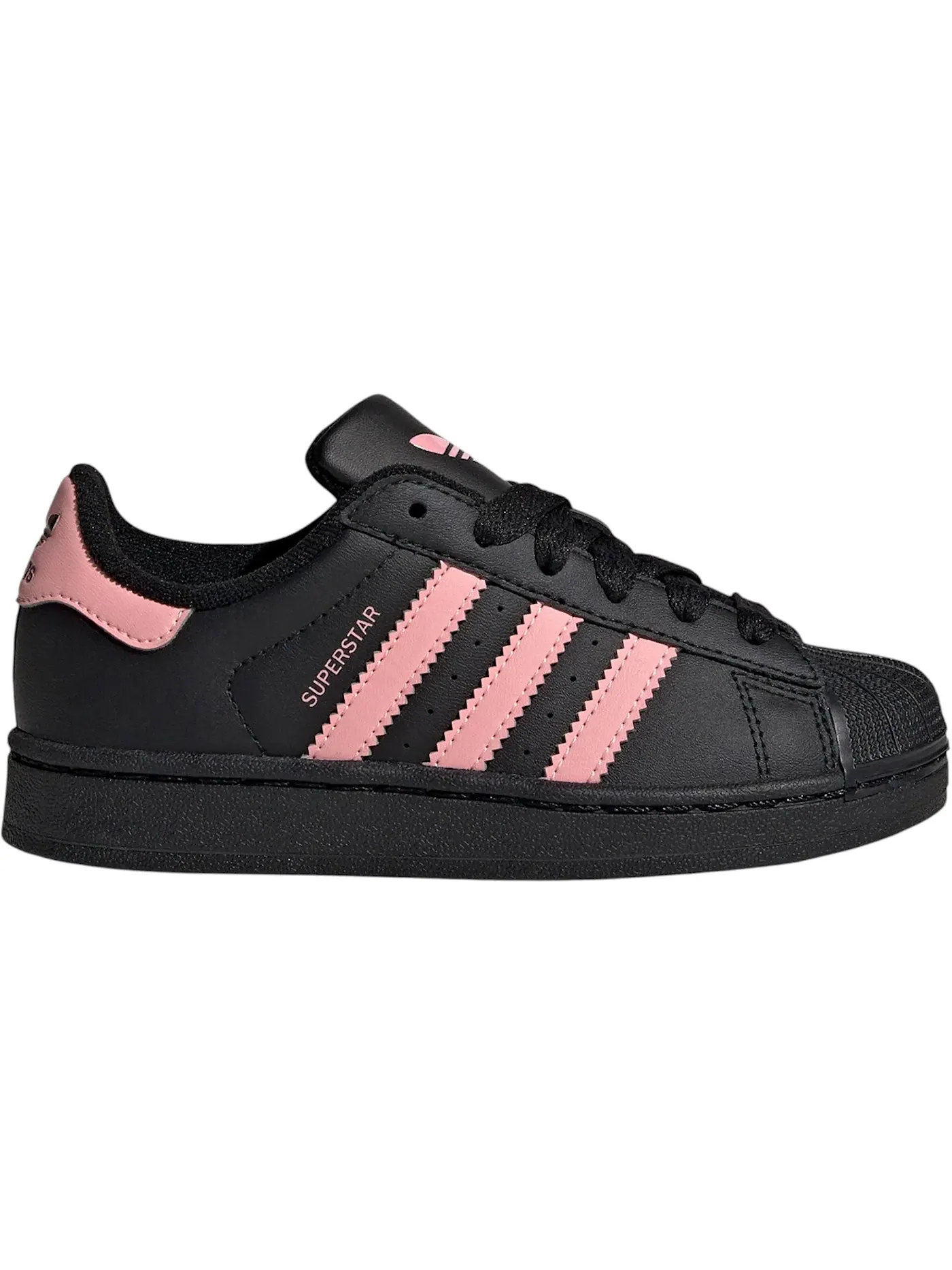 Детские кроссовки с закрытой пяткой Superstar II Adidas — изображение 1 из 1, черный/розовый/черный
