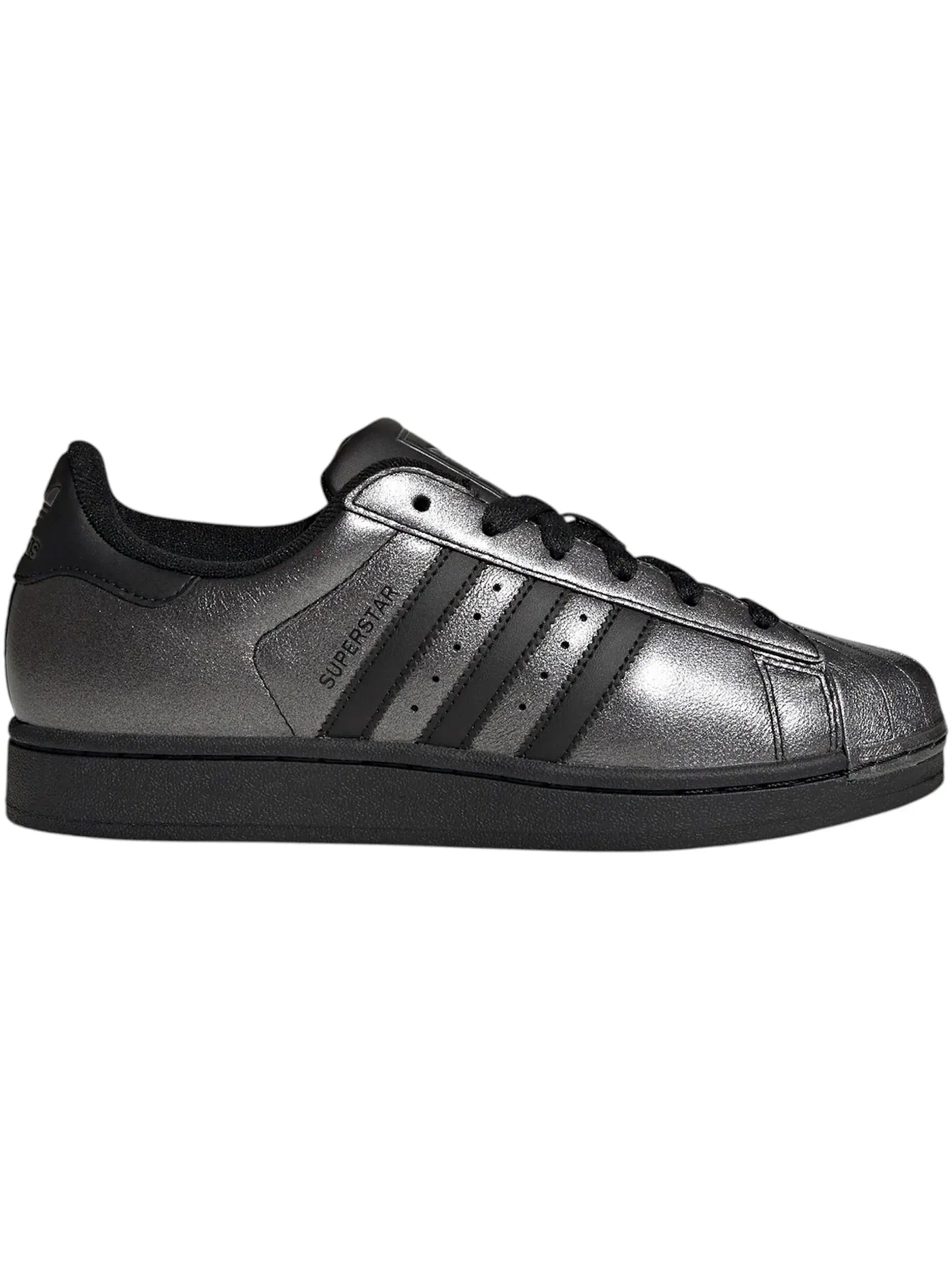 Женские кроссовки с перфорированным носком Adidas Superstar II — изображение 1 из 1, черный/черный/металлик