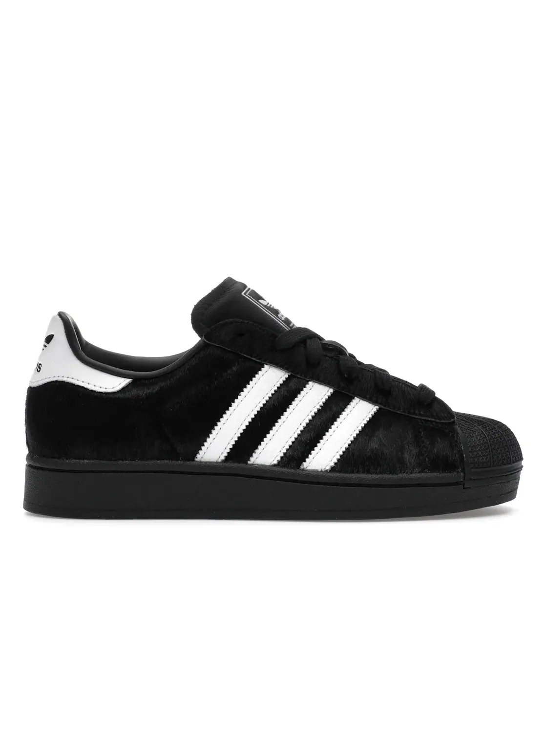 Женские кроссовки с пони-волосом Adidas Superstar II — изображение 1 из 4, черный/белый