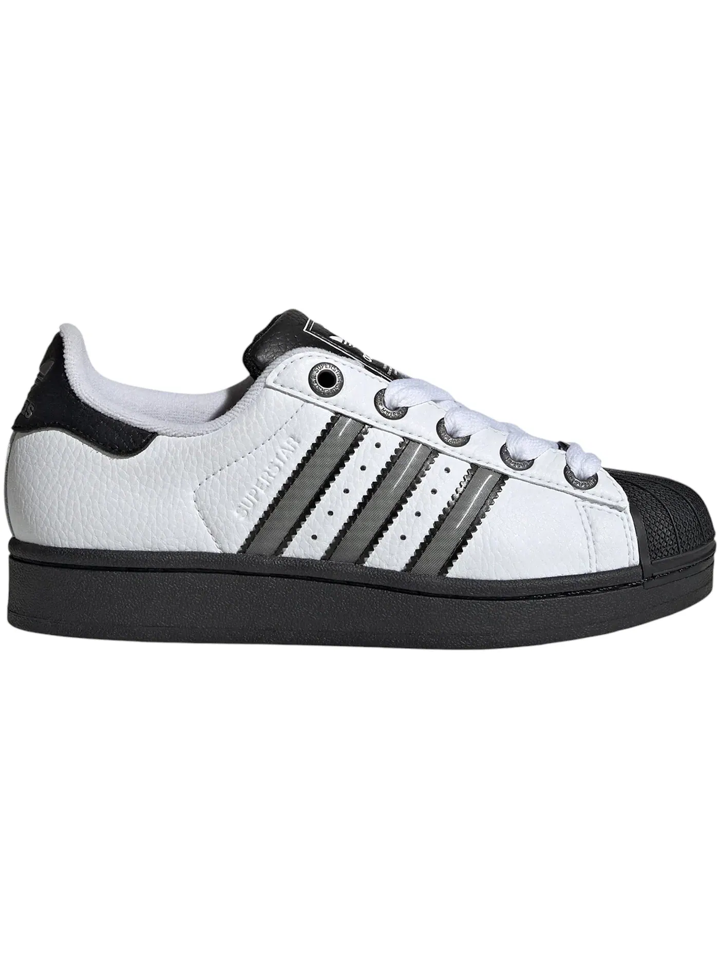 Детские кроссовки Lifestyle с оболочкой из кожи Superstar II Adidas — изображение 1 из 1, белый/серебристый/черный