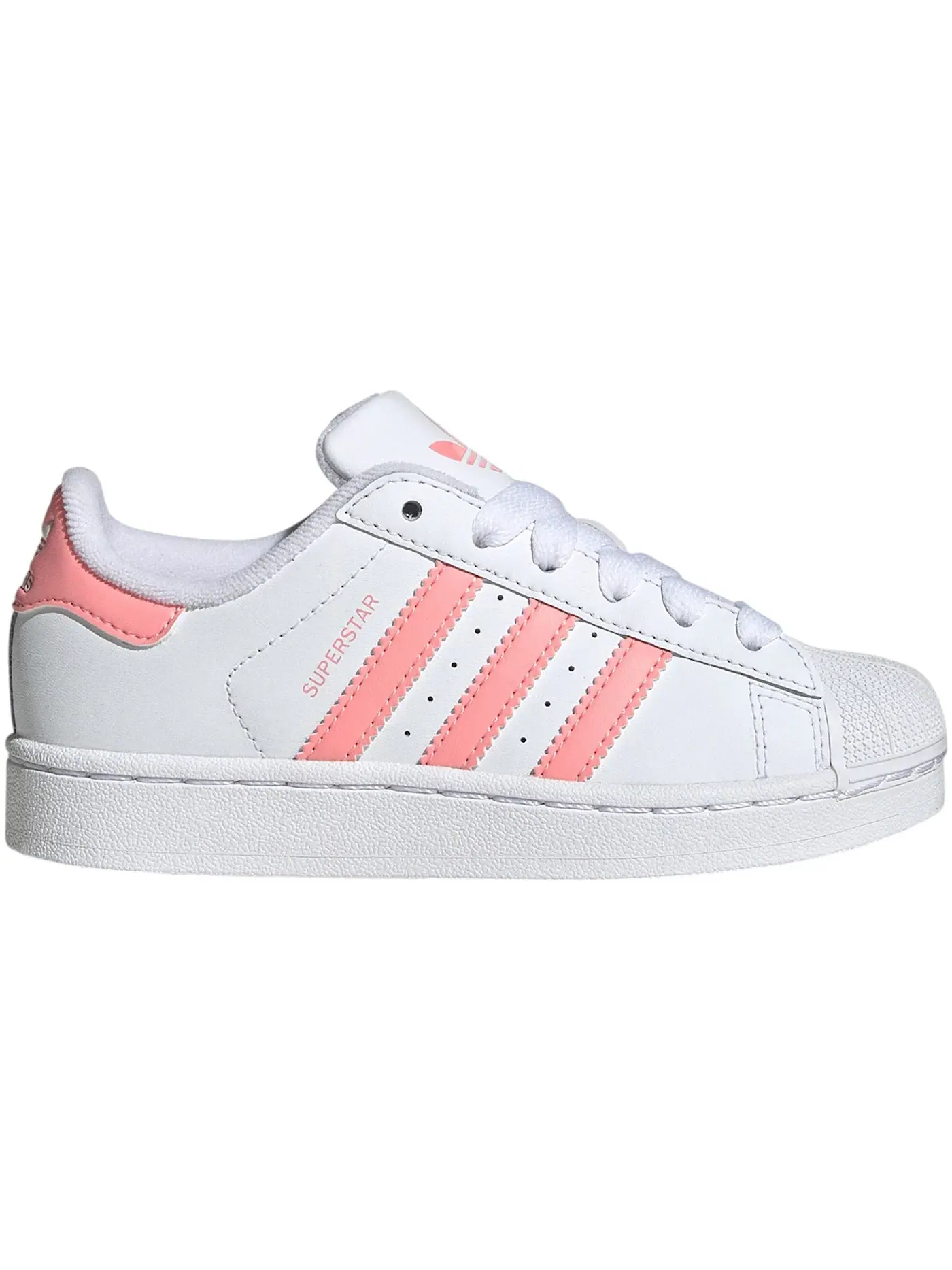 Детские кроссовки с классическим дизайном Adidas Superstar II — изображение 1 из 1, белый розовый белый