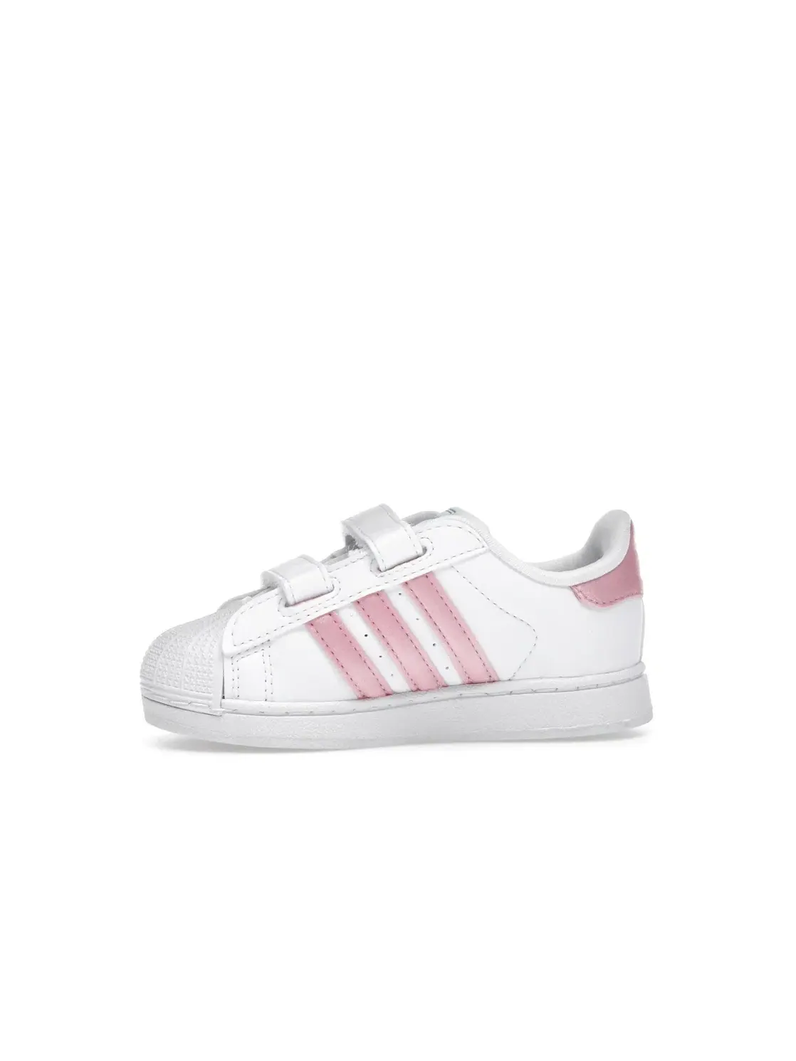 Детские кроссовки с застежкой-липучкой Adidas Superstar II Comfort Closure — изображение 3 из 4, белый светлый розовый