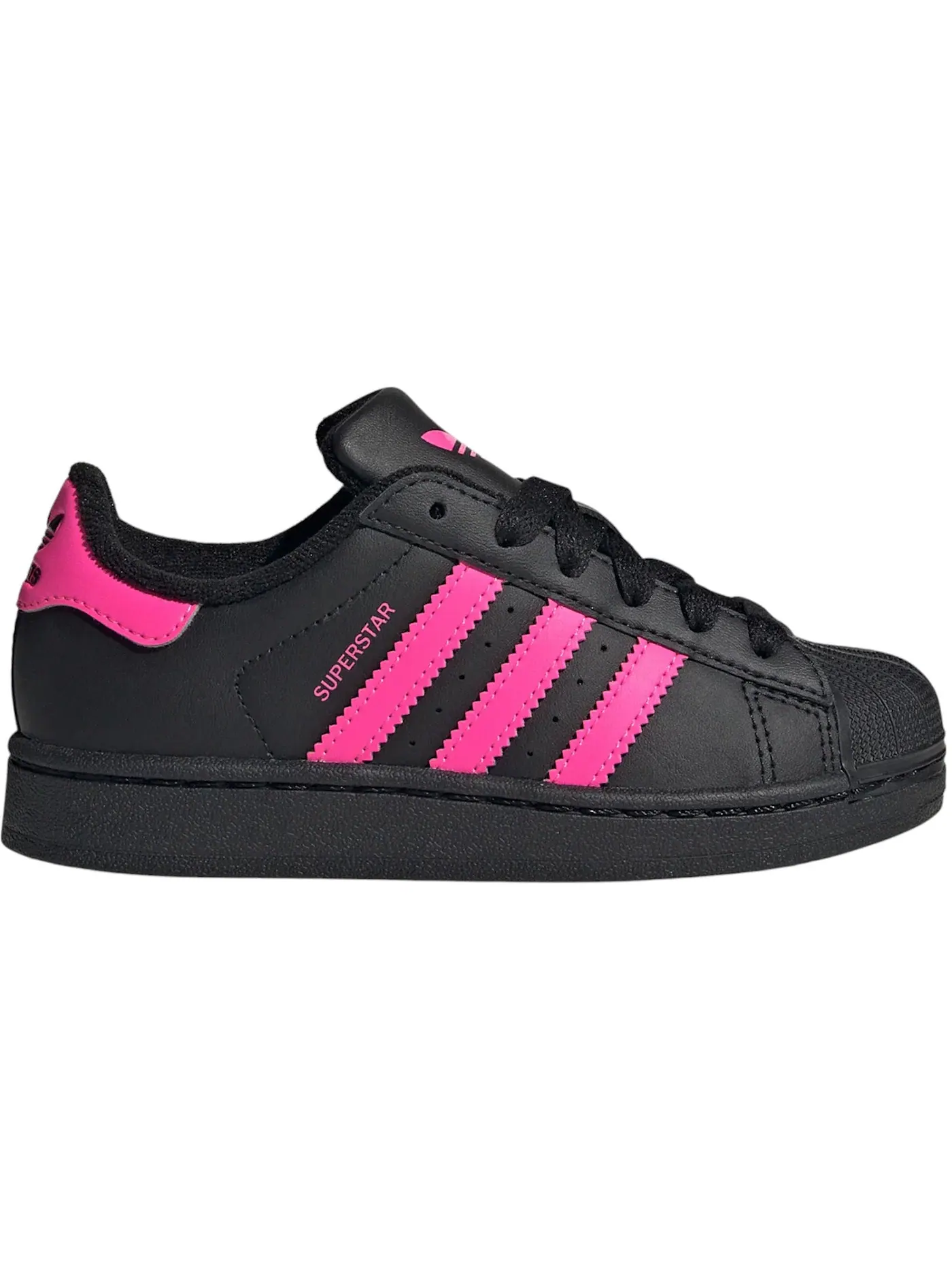 Детские кроссовки с шнуровкой Adidas Superstar II — изображение 1 из 1, черный розовый черный
