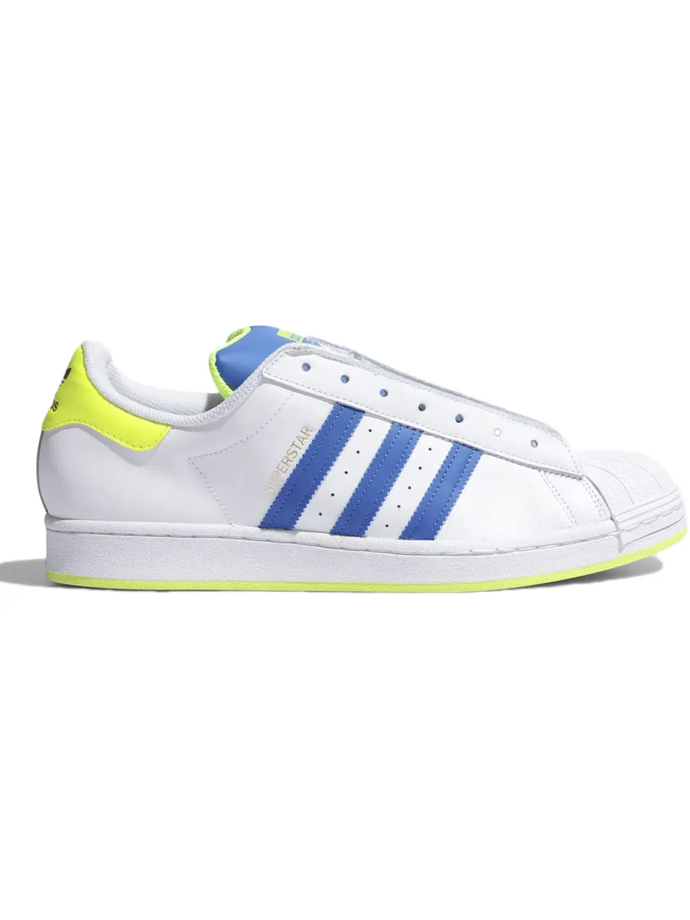 Мужские кроссовки без шнуровки Adidas Superstar Laceless — изображение 1 из 1, белый/синий/желтый