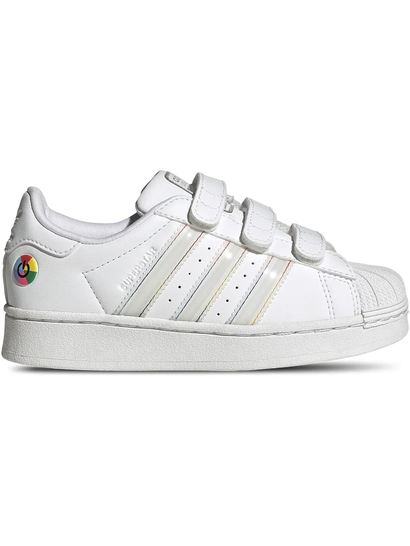 Детские кроссовки Lifestyle с подсветкой Adidas Superstar LED Lights Comfort Closure — изображение 1 из 1, белый/белый/черный