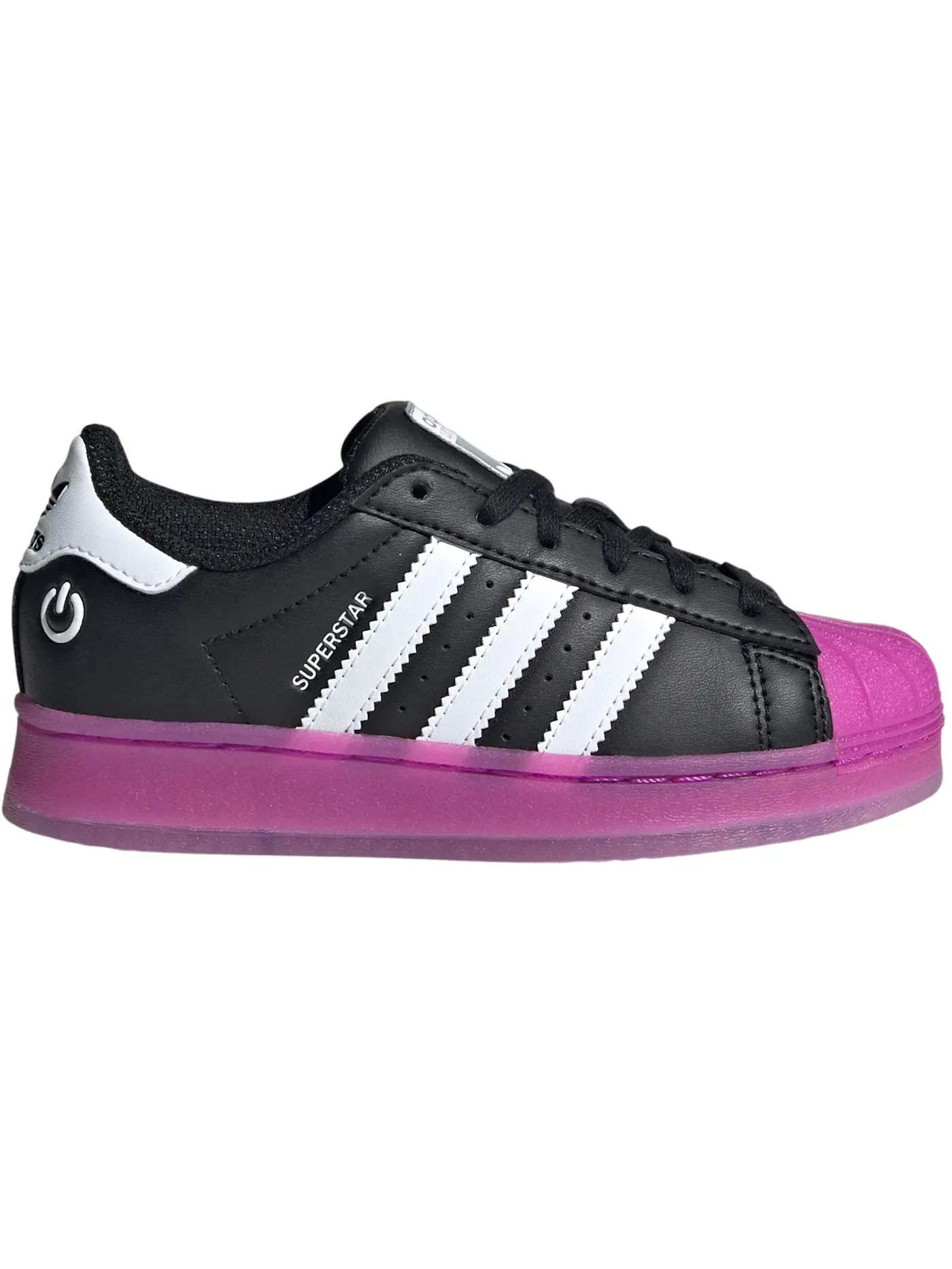 Детские кроссовки Lifestyle с подсветкой Adidas Superstar LED Lights — изображение 1 из 1, черный фиолетовый белый
