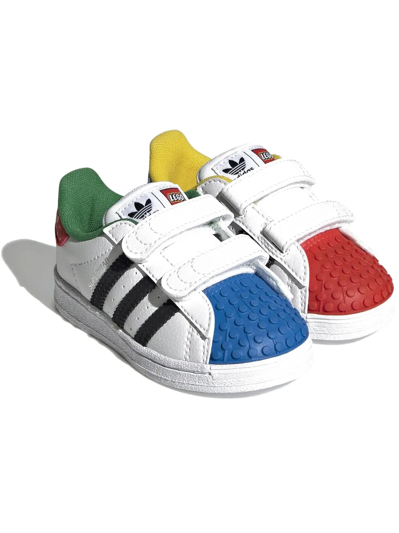 Детские кроссовки Lifestyle с LEGO-дизайном Adidas Superstar — изображение 1 из 1, белый/черный/белый