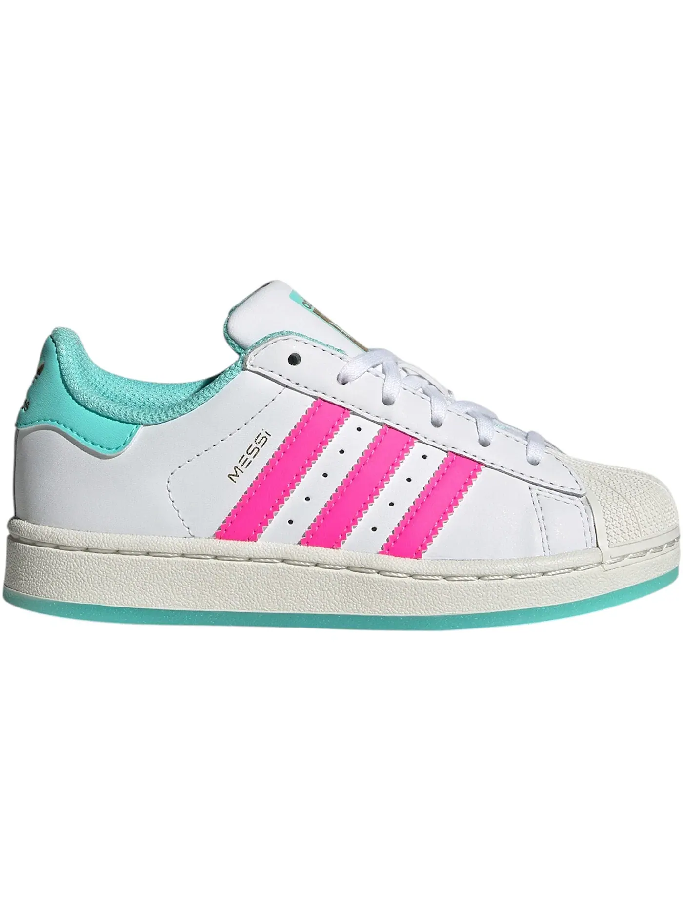 Детские кроссовки Lifestyle с принтом Adidas Superstar Adidas — изображение 1 из 1, белый/розовый/голубой