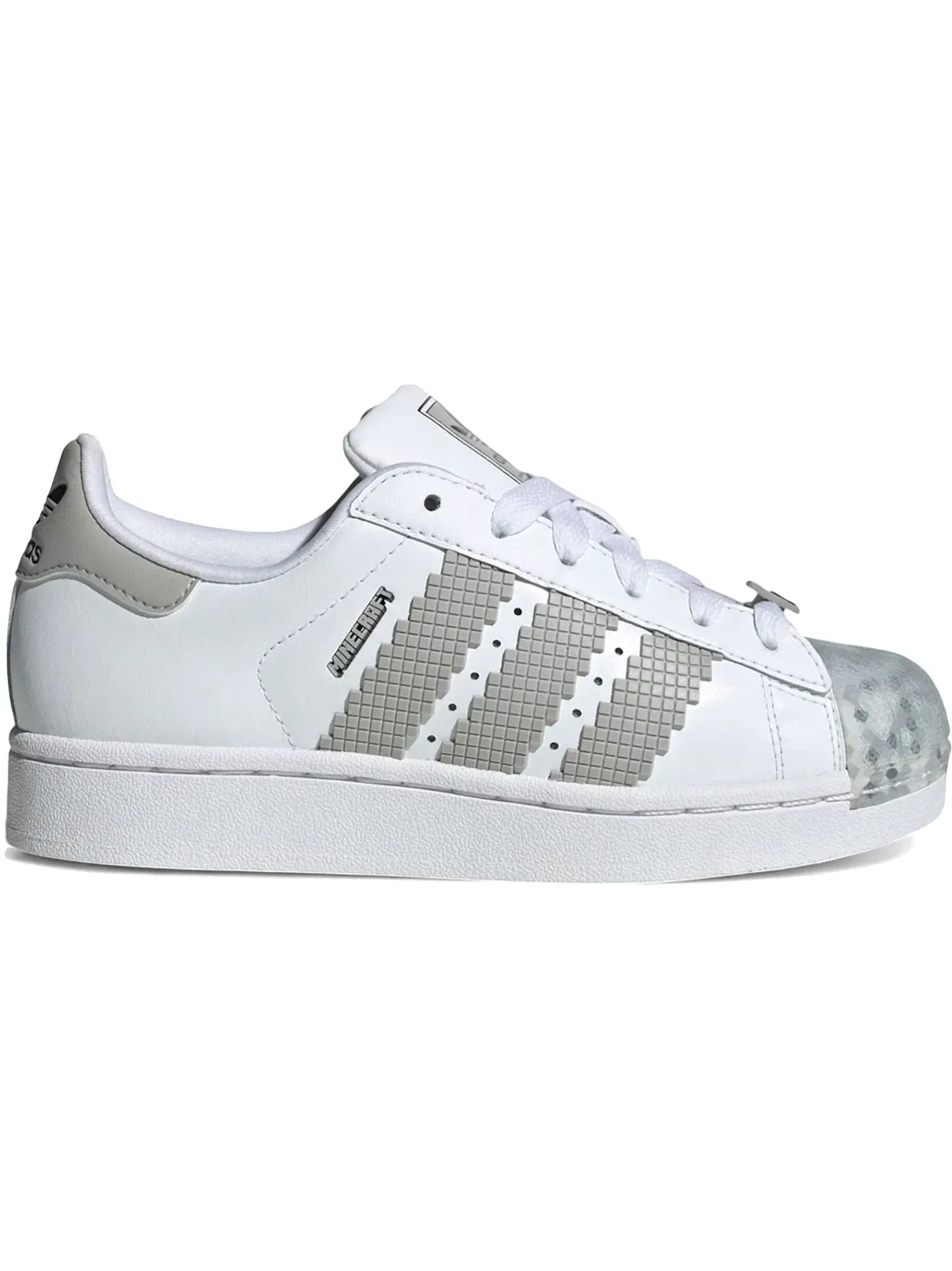 Детские кроссовки Lifestyle с принтом Minecraft Skeleton Adidas Superstar — изображение 1 из 1, белый/серый/черный
