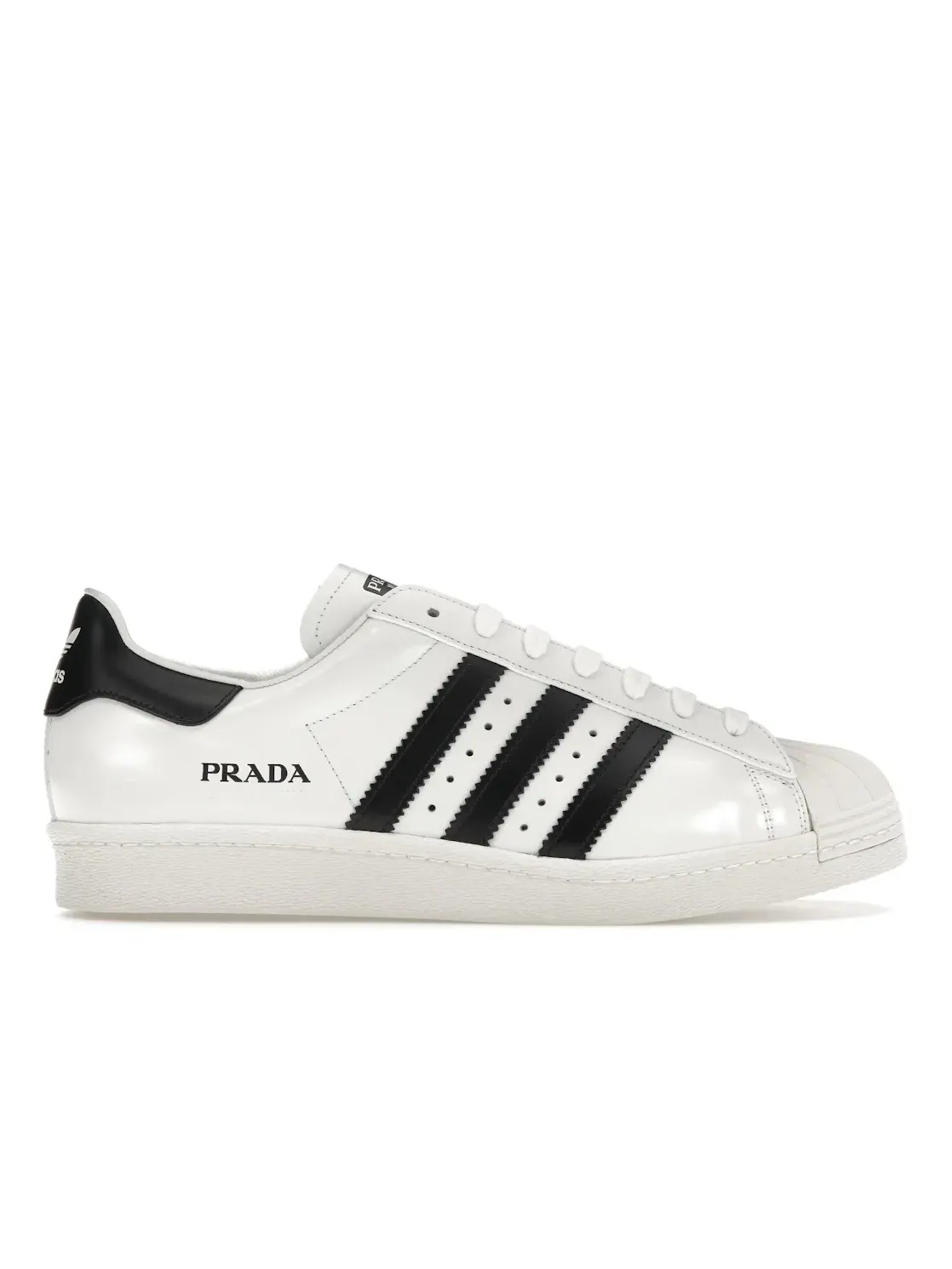 Мужские кроссовки с премиальной кожи Adidas Superstar Prada — изображение 1 из 4, белый черный белый