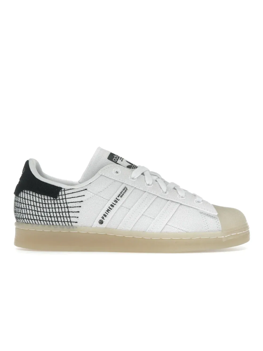 Мужские кроссовки Lifestyle с принтом Adidas Superstar Primeblue — изображение 1 из 4, белый/белый-черный