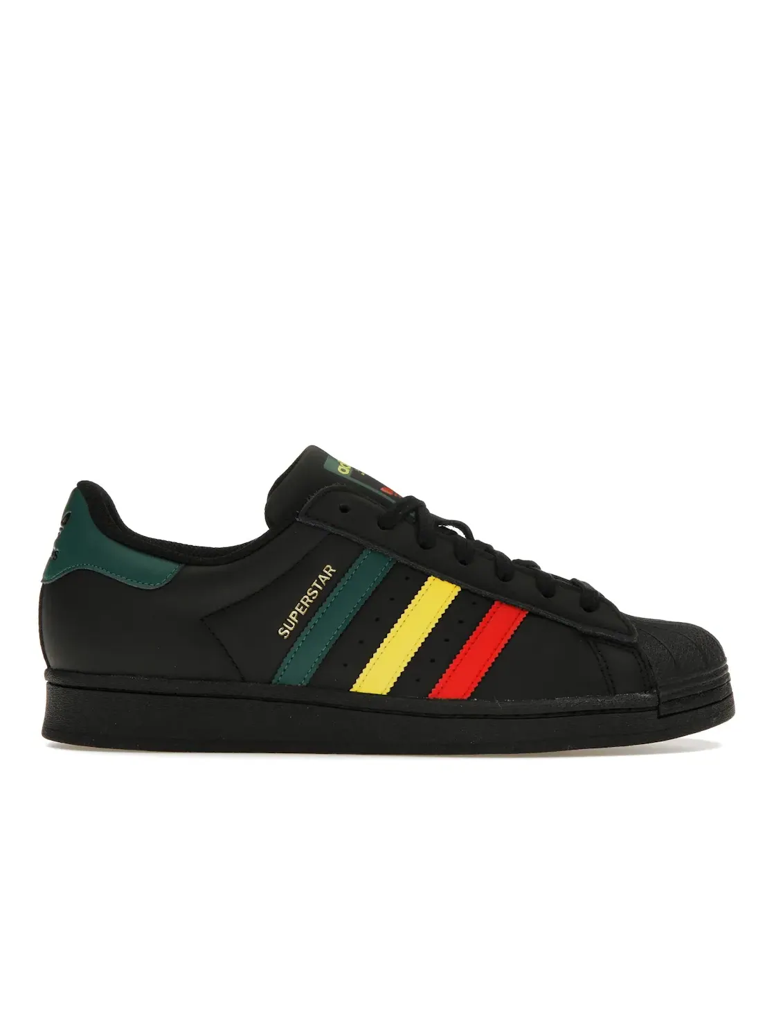 Мужские кроссовки Lifestyle Adidas Superstar — изображение 1 из 4, черный/желтый/зеленый