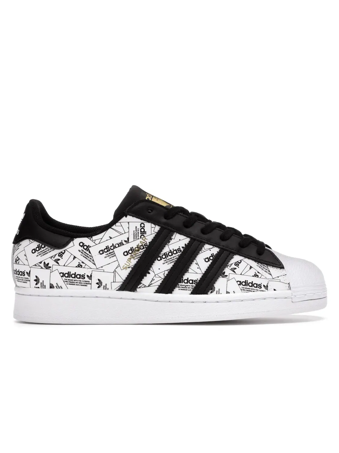 Мужские кроссовки с принтом Adidas Superstar Adidas — изображение 1 из 4, белый черный черный