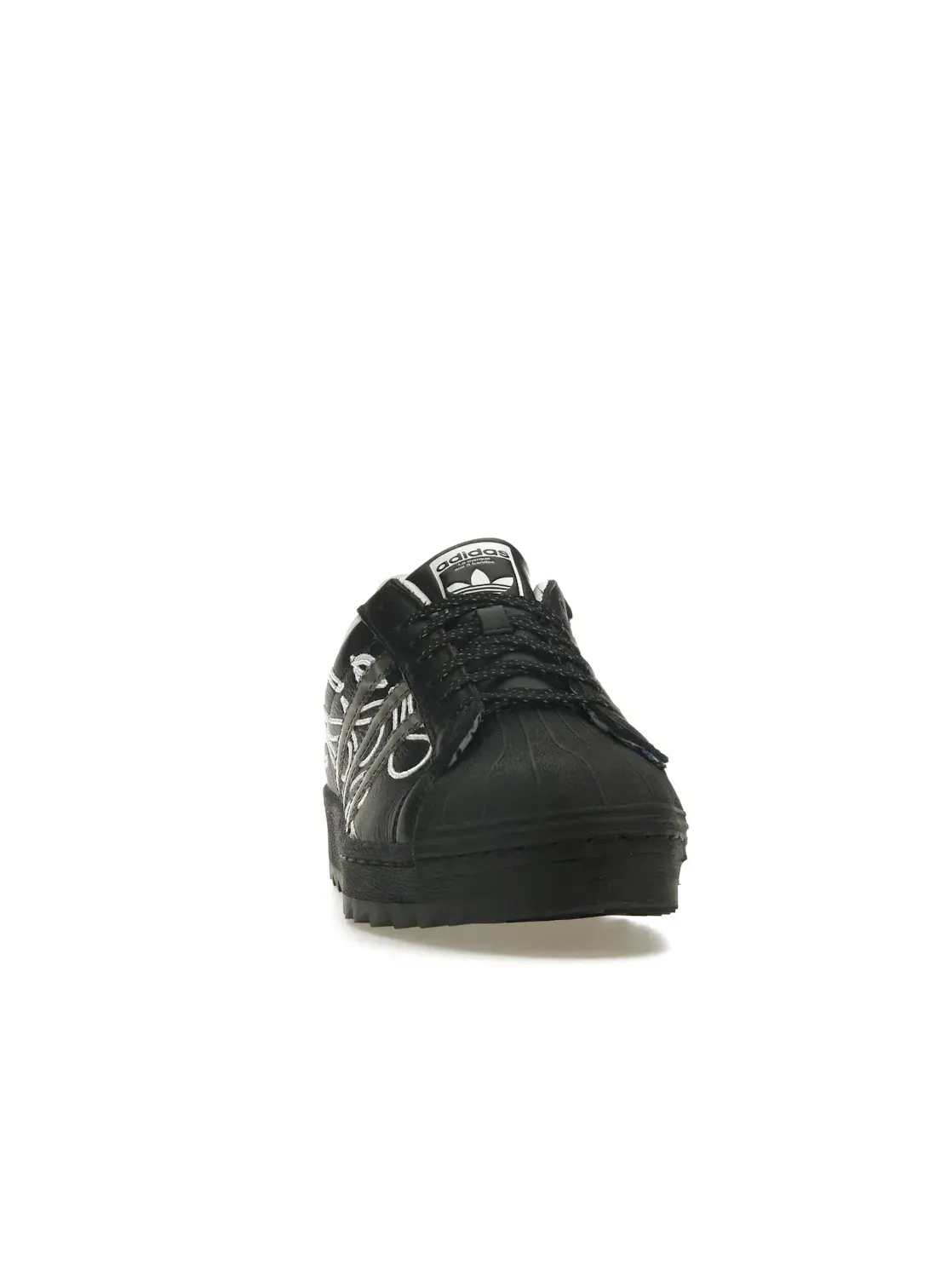 Мужские кроссовки с рифленой подошвой Adidas Superstar Ripple — изображение 2 из 4, черный//белый