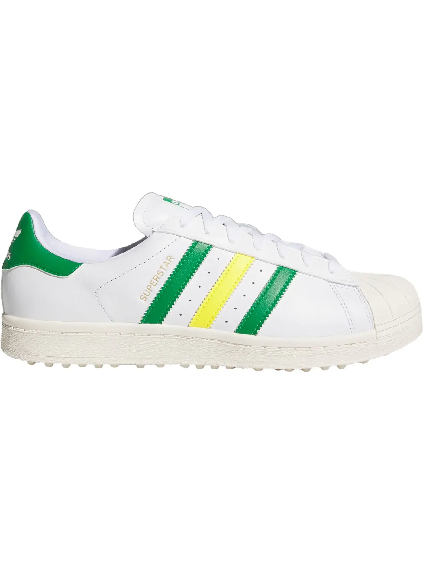 Мужские гольф-туфли без шипов Adidas Superstar Cloud White/Green/Yellow