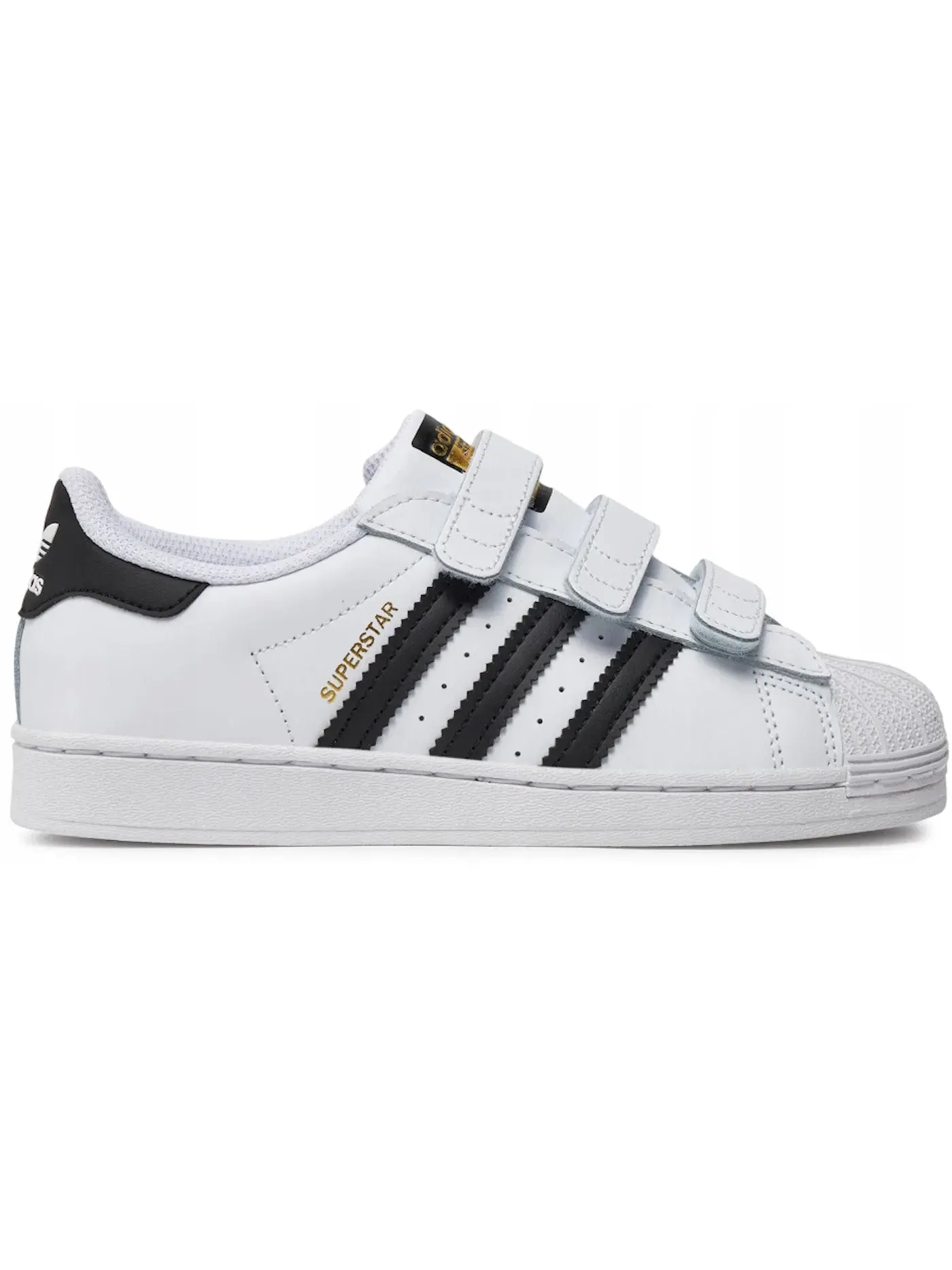 Детские кроссовки с липучкой Adidas Superstar — изображение 1 из 1, белый/черный/белый