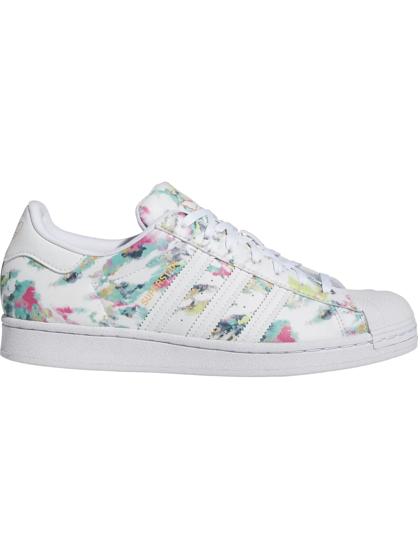 Мужские кроссовки Lifestyle с принтом Adidas Superstar Adidas — изображение 1 из 1, белый/оранжевый/-желтый