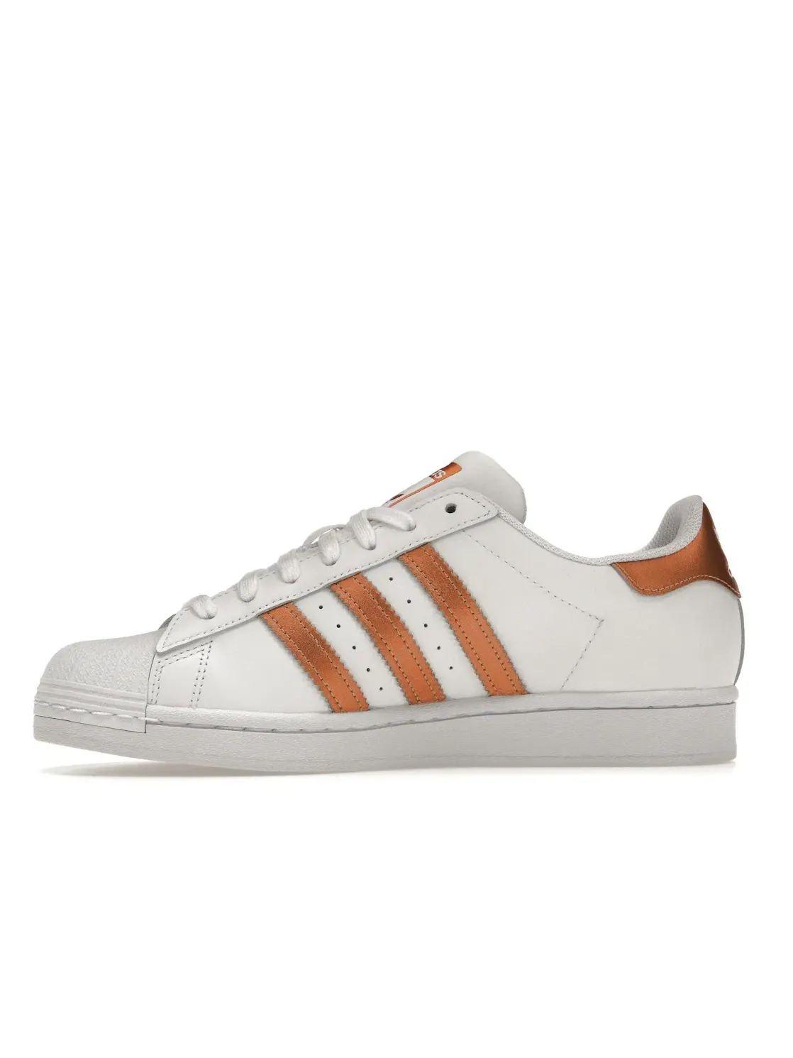Женские кроссовки с перфорированным носком Adidas Superstar — изображение 3 из 4, белый/металлик/черный