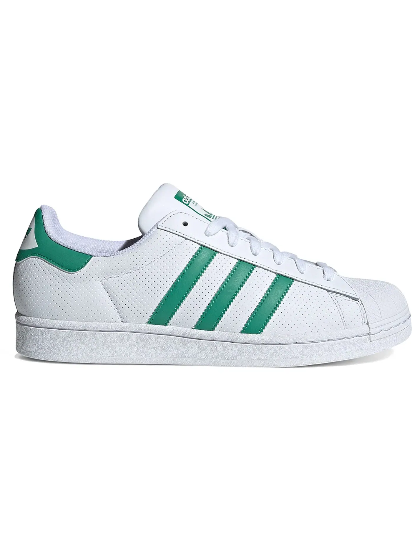 Мужские кроссовки для повседневной носки Adidas Superstar — изображение 1 из 1, белый/зеленый/белый