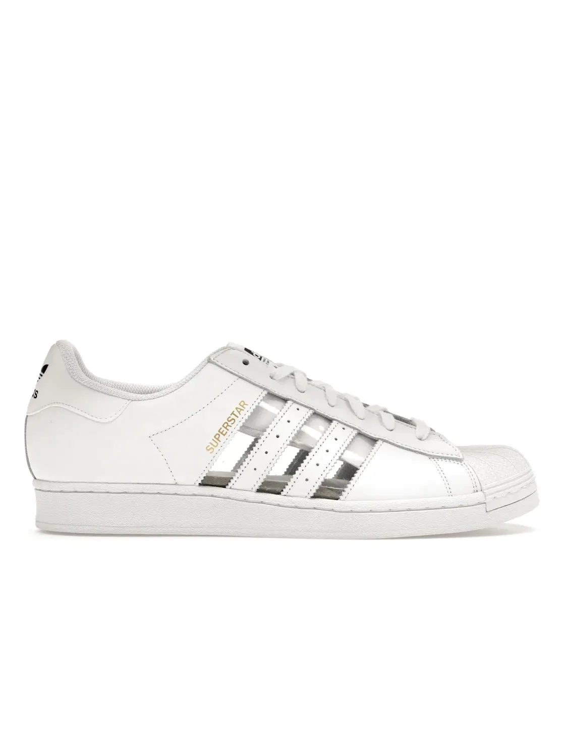 Мужские кроссовки с прозрачными полосками Adidas Superstar — изображение 1 из 4, белый//черный