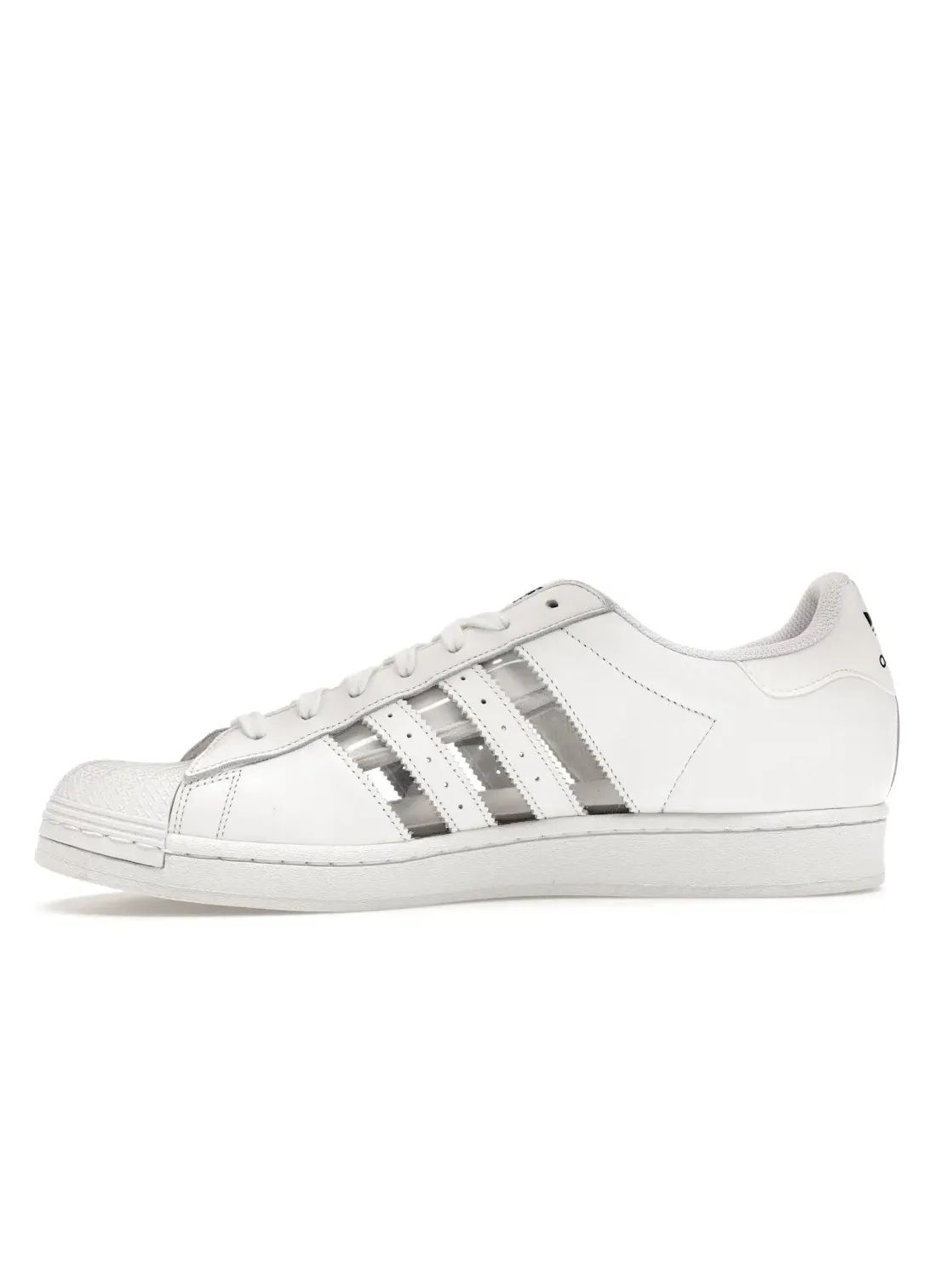 Мужские кроссовки с прозрачными полосками Adidas Superstar — изображение 3 из 4, белый//черный