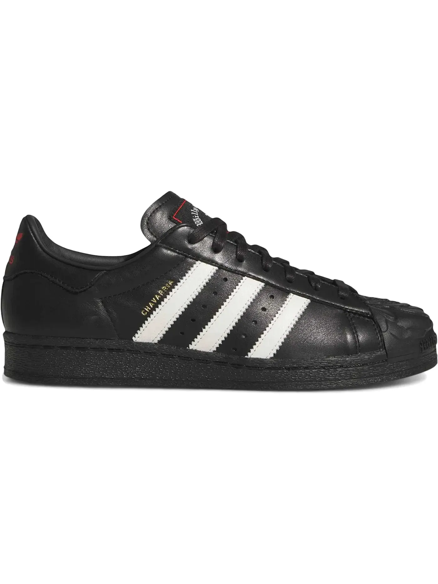Мужские кроссовки с кожаным верхом Adidas Superstar — изображение 1 из 1, черный/-белый/красный