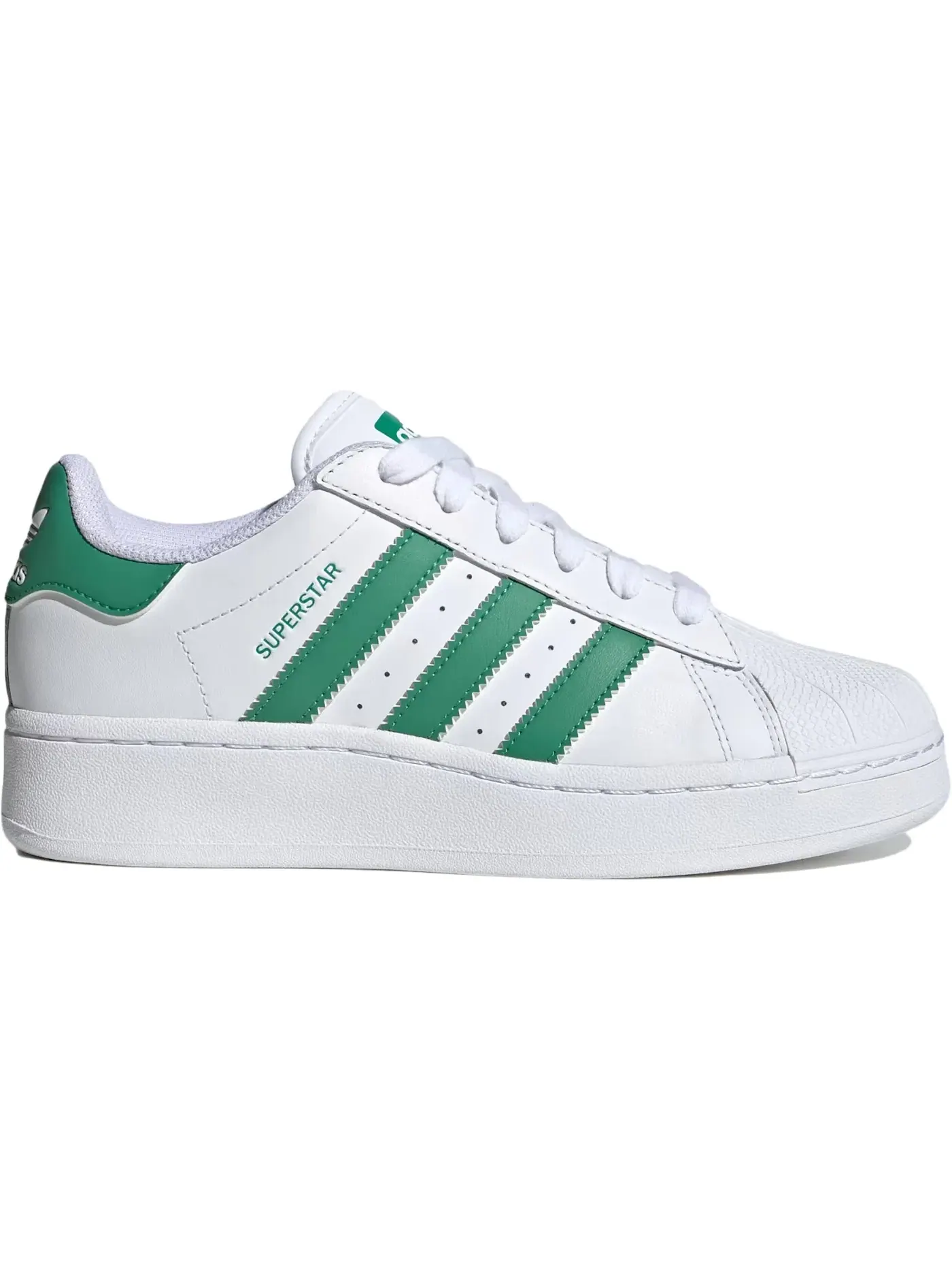Женские кроссовки Lifestyle Adidas Superstar XLG — изображение 1 из 1, белый/зеленый/белый