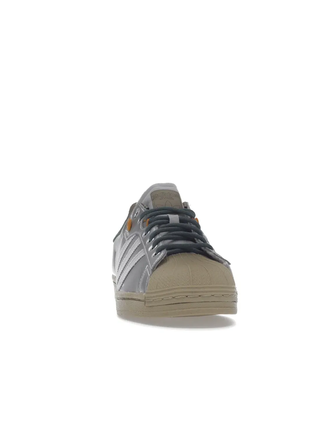 Кроссовки повседневные Adidas Superstar — изображение 2 из 4, серебристый/зеленый