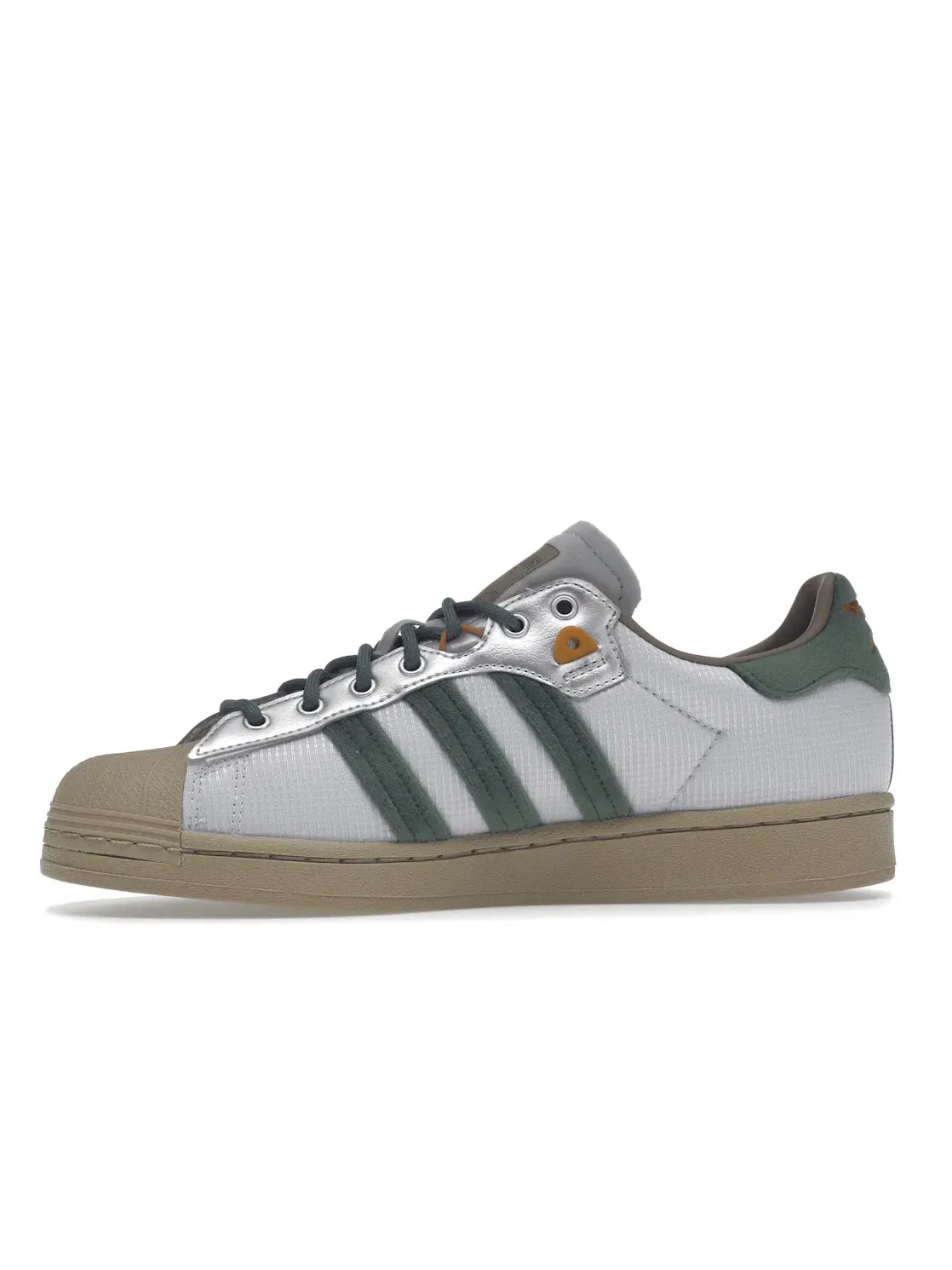 Кроссовки повседневные Adidas Superstar — изображение 3 из 4, серебристый/зеленый