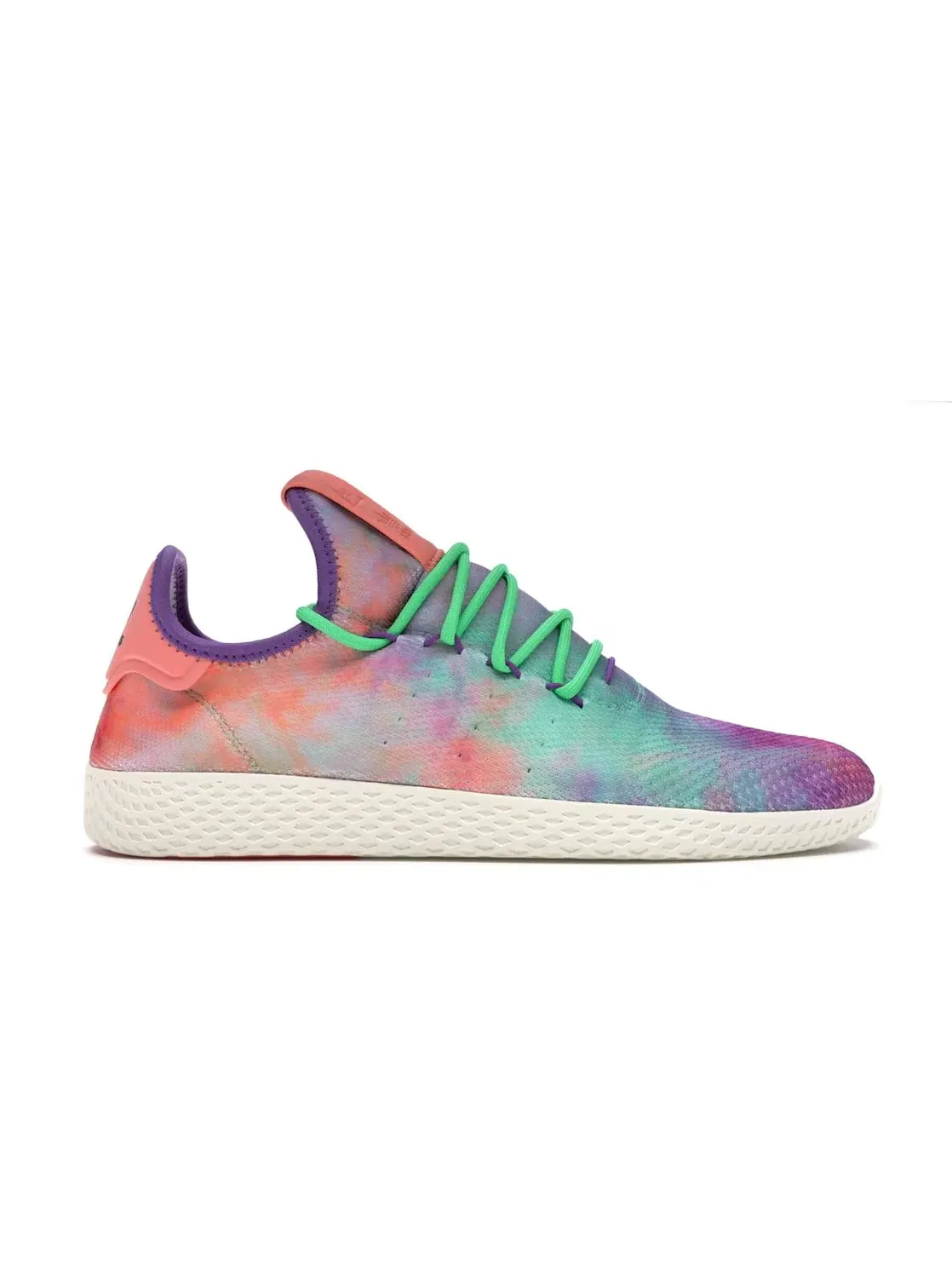 Мужские кроссовки с принтом tie-dye Adidas Tennis HU — изображение 1 из 4, зеленый/фиолетовый