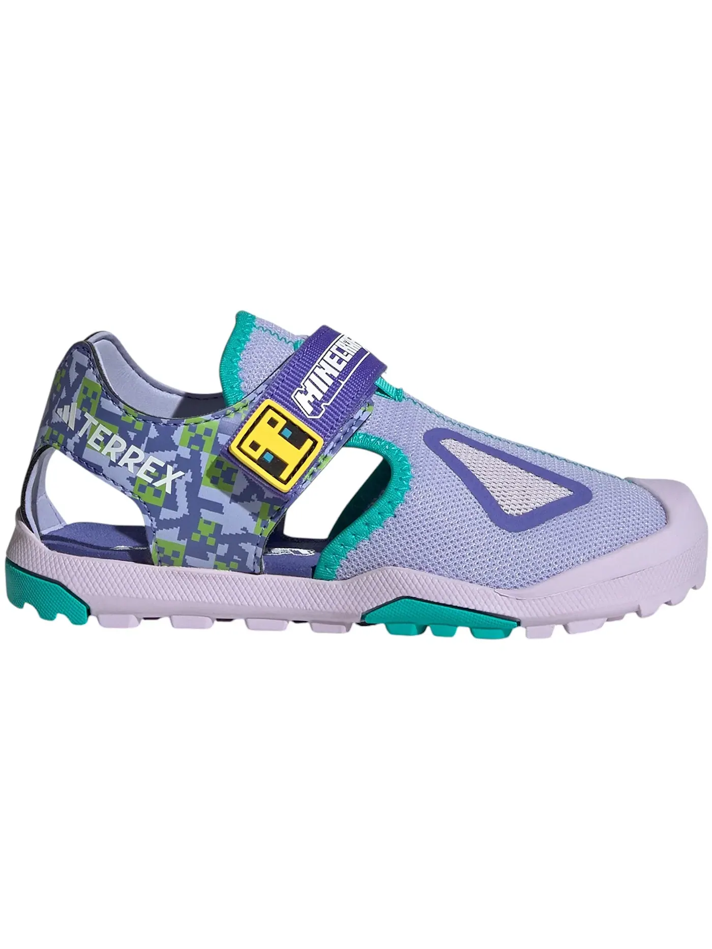 Детские сандалии с принтом Minecraft Adidas Terrex Captain Toey 2.0 — изображение 1 из 1, фиолетовый синий