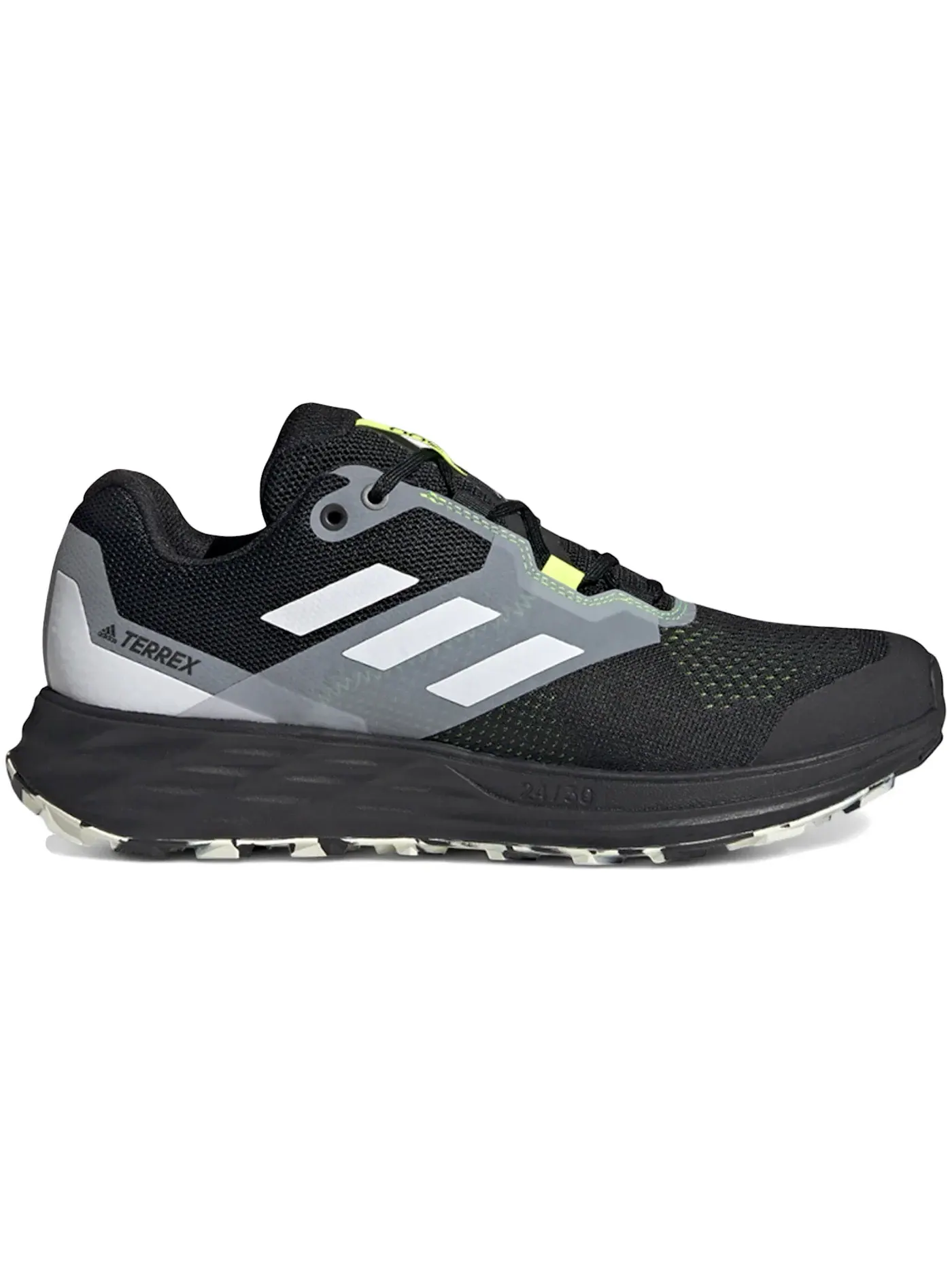 Мужские кроссовки для бега Adidas Terrex Two Flow Trail — изображение 1 из 1, черный/белый/желтый