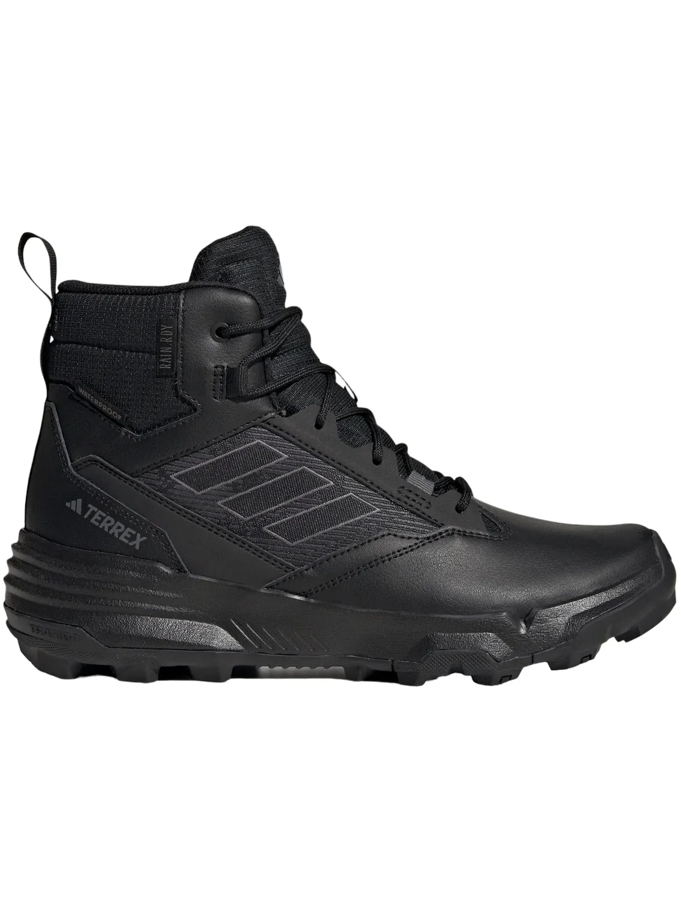 Мужские кроссовки для активного отдыха Terrex Unity Leather Mid Rain.RDY Adidas — изображение 1 из 1, черный/черный/серый