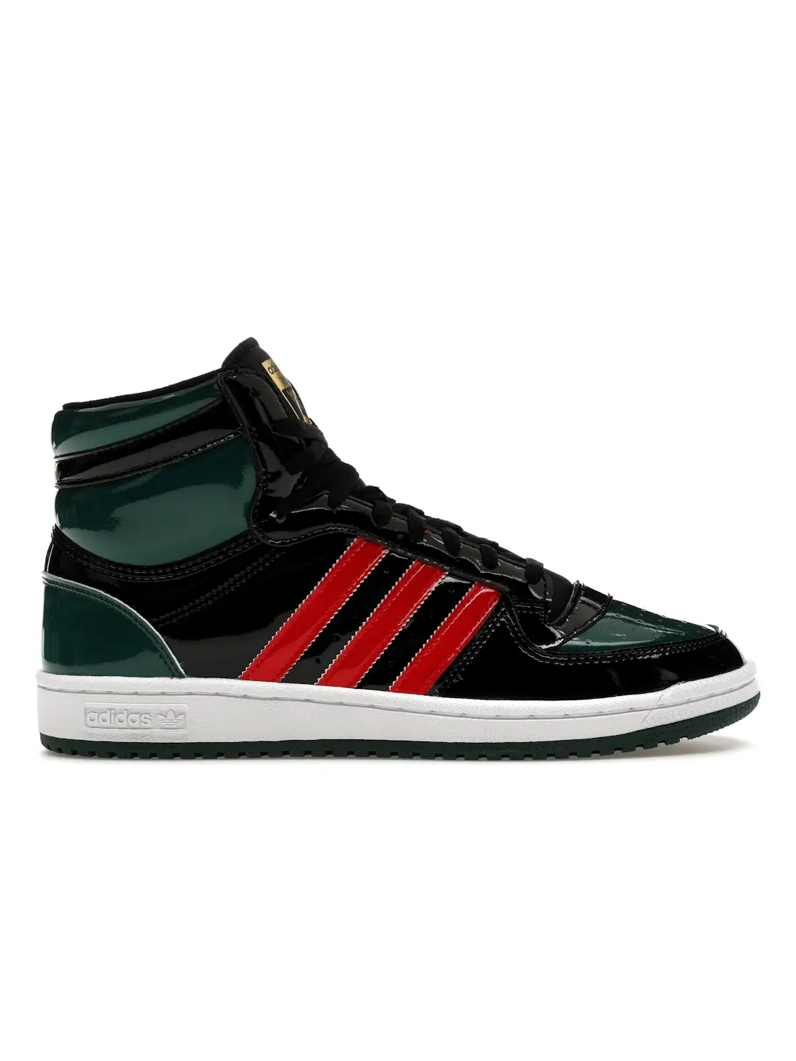 Мужские кроссовки с лаковым покрытием Adidas Top Ten — изображение 1 из 4, черный/зеленый-красный