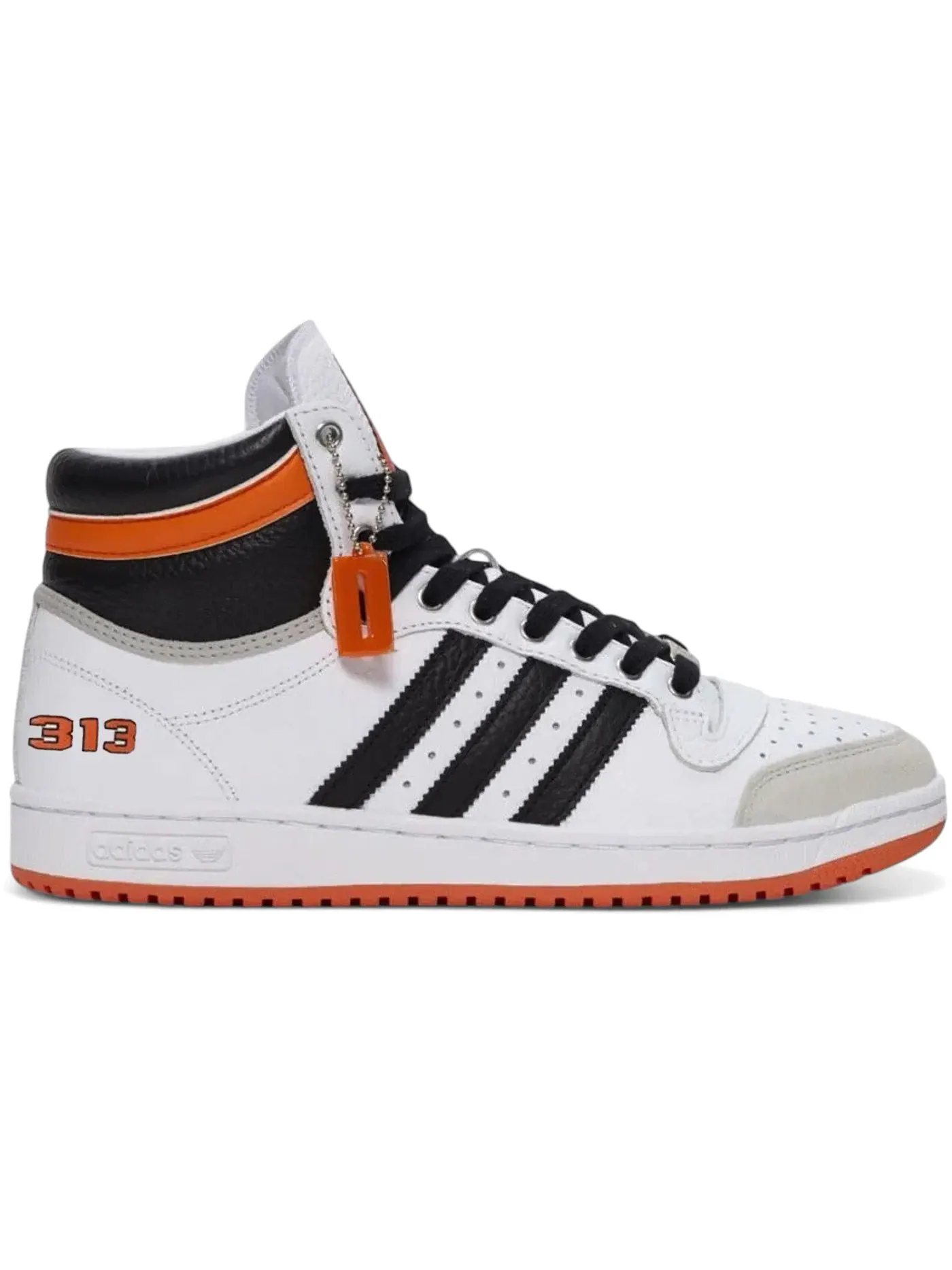 Мужские кроссовки Lifestyle Adidas Top Ten Hi OG — изображение 1 из 1, белый/черный/оранжевый
