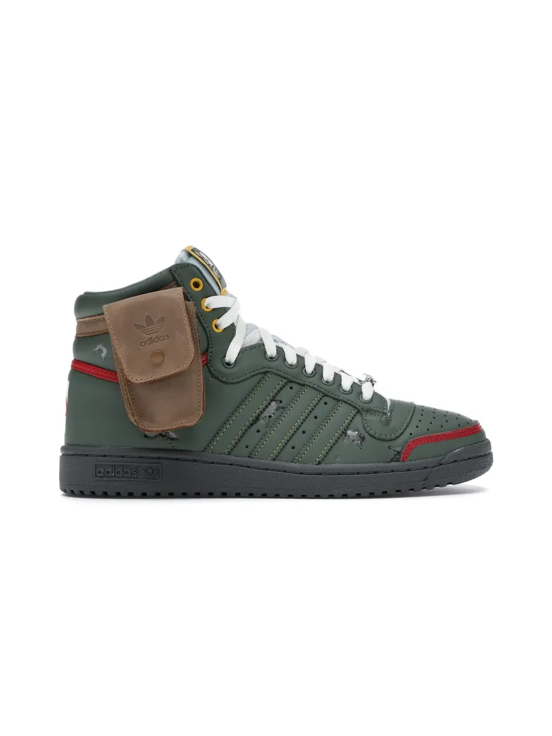 Мужские кроссовки кожаные с принтом Top Ten Hi Adidas — изображение 1 из 4, зеленый зеленый