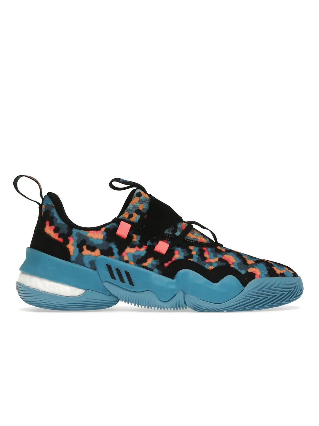 Мужские кроссовки с пиксельным принтом Adidas Trae Young 1 — изображение 1 из 4, черный/оранжевый/синий