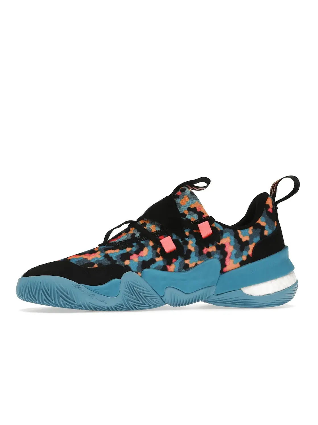 Мужские кроссовки с пиксельным принтом Adidas Trae Young 1 — изображение 3 из 4, черный/оранжевый/синий