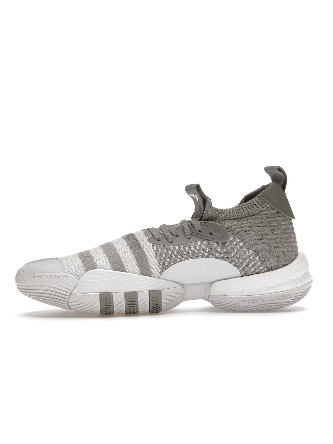 Мужские кроссовки для баскетбола Adidas Trae Young 2.0 — изображение 3 из 4, серый белый