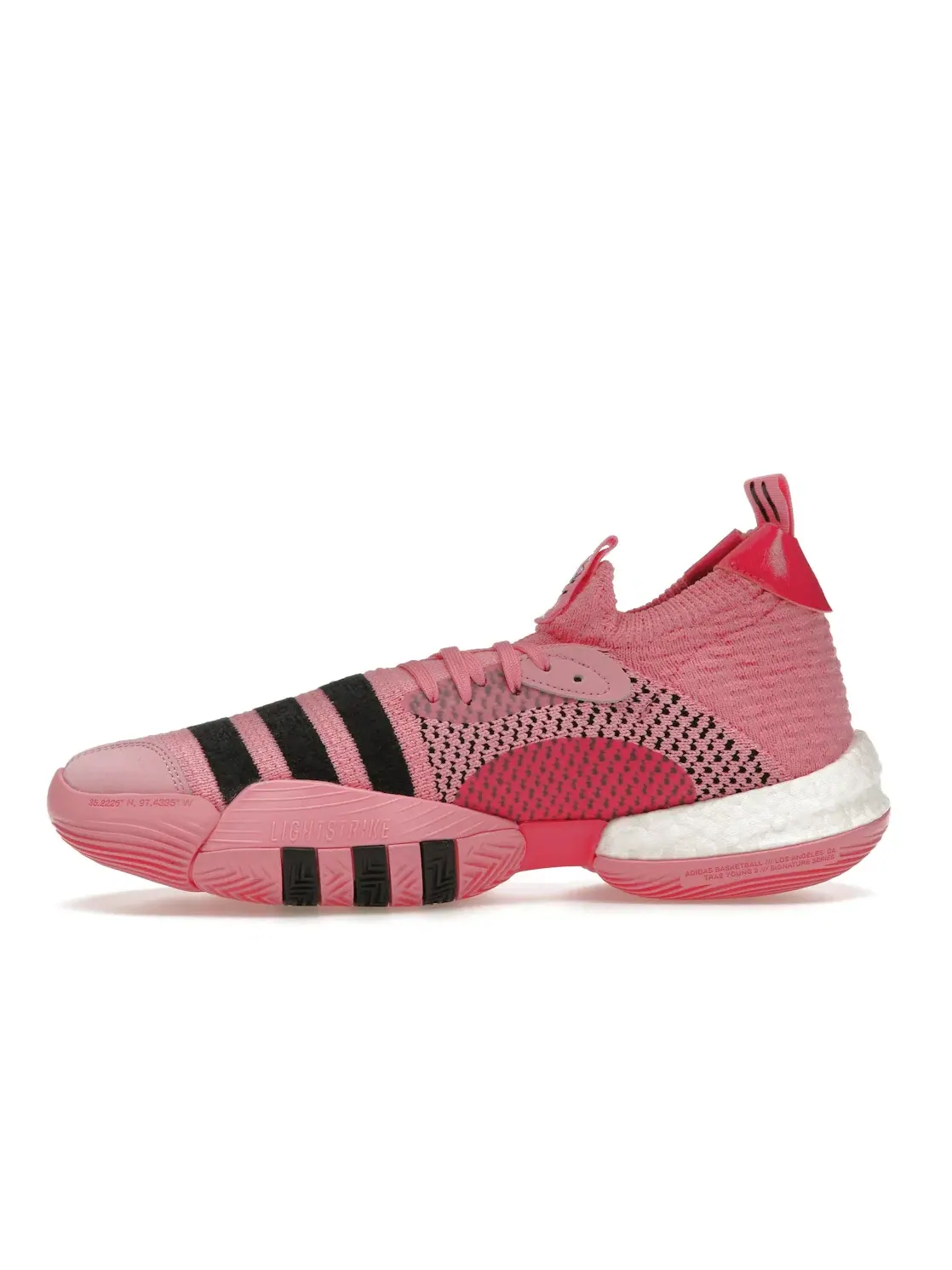 Мужские кроссовки для баскетбола с высоким верхом Adidas Trae Young 2.0 — изображение 3 из 4, розовый/черный
