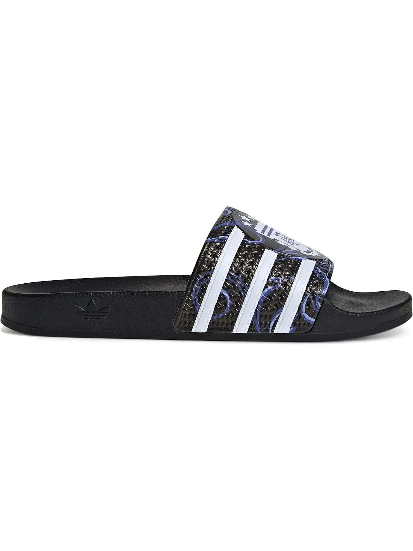 Мужские шлепанцы с логотипом Trefoil Slide Adidas — изображение 1 из 1, черный/белый/черный