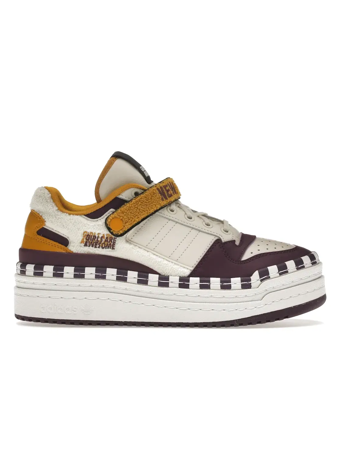 Женские кроссовки с платформой Adidas Triple Platforum Low — изображение 1 из 4, белый/белый-фиолетовый