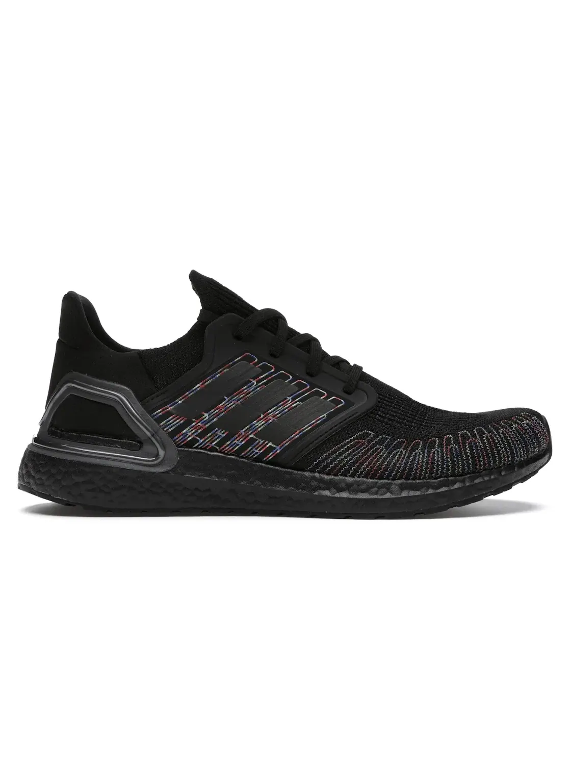 Мужские кроссовки для бега с вязаным верхом Adidas Ultra Boost 20 — изображение 1 из 4, черный/черный/мульти