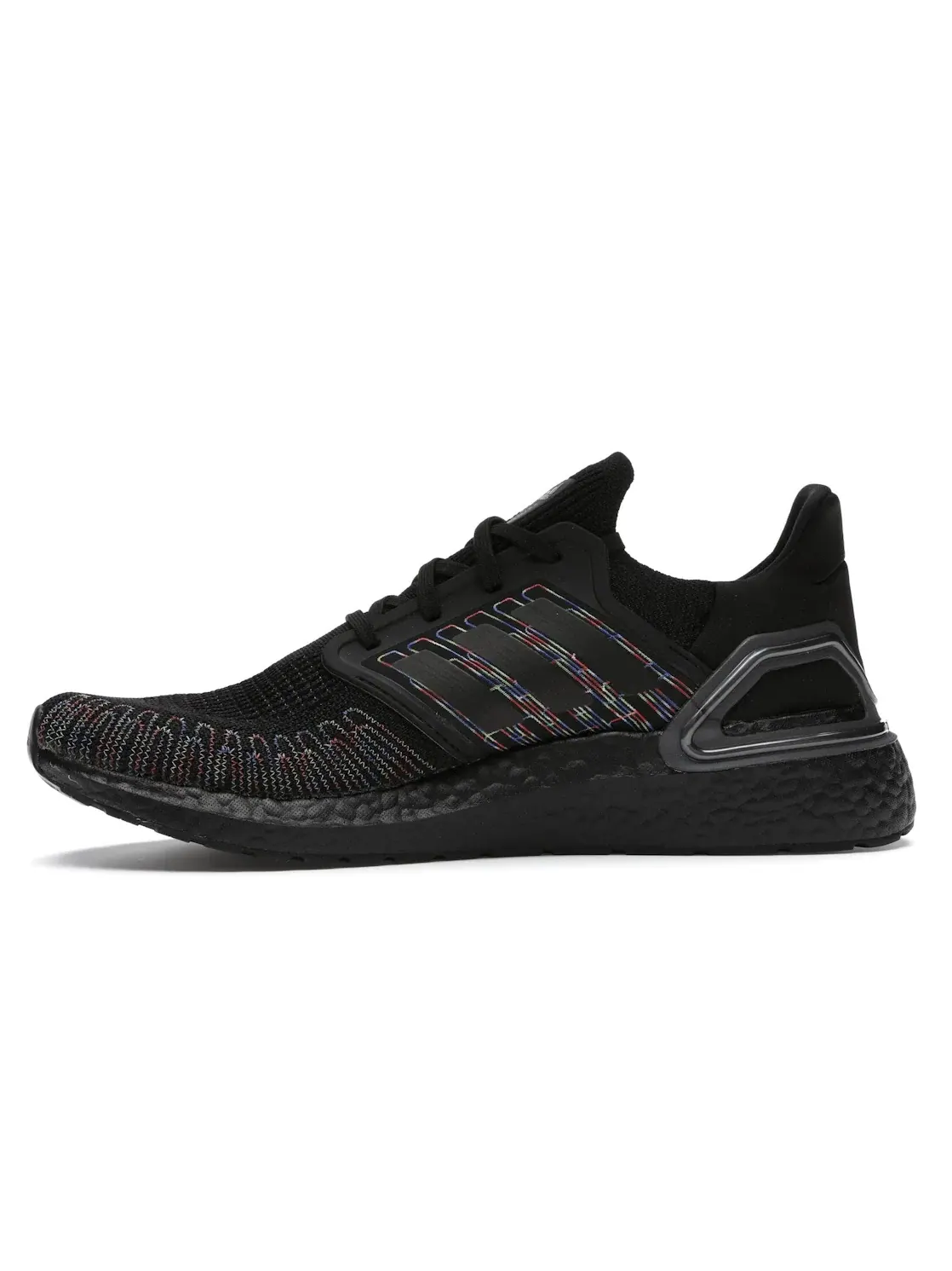 Мужские кроссовки для бега с вязаным верхом Adidas Ultra Boost 20 — изображение 3 из 4, черный/черный/мульти
