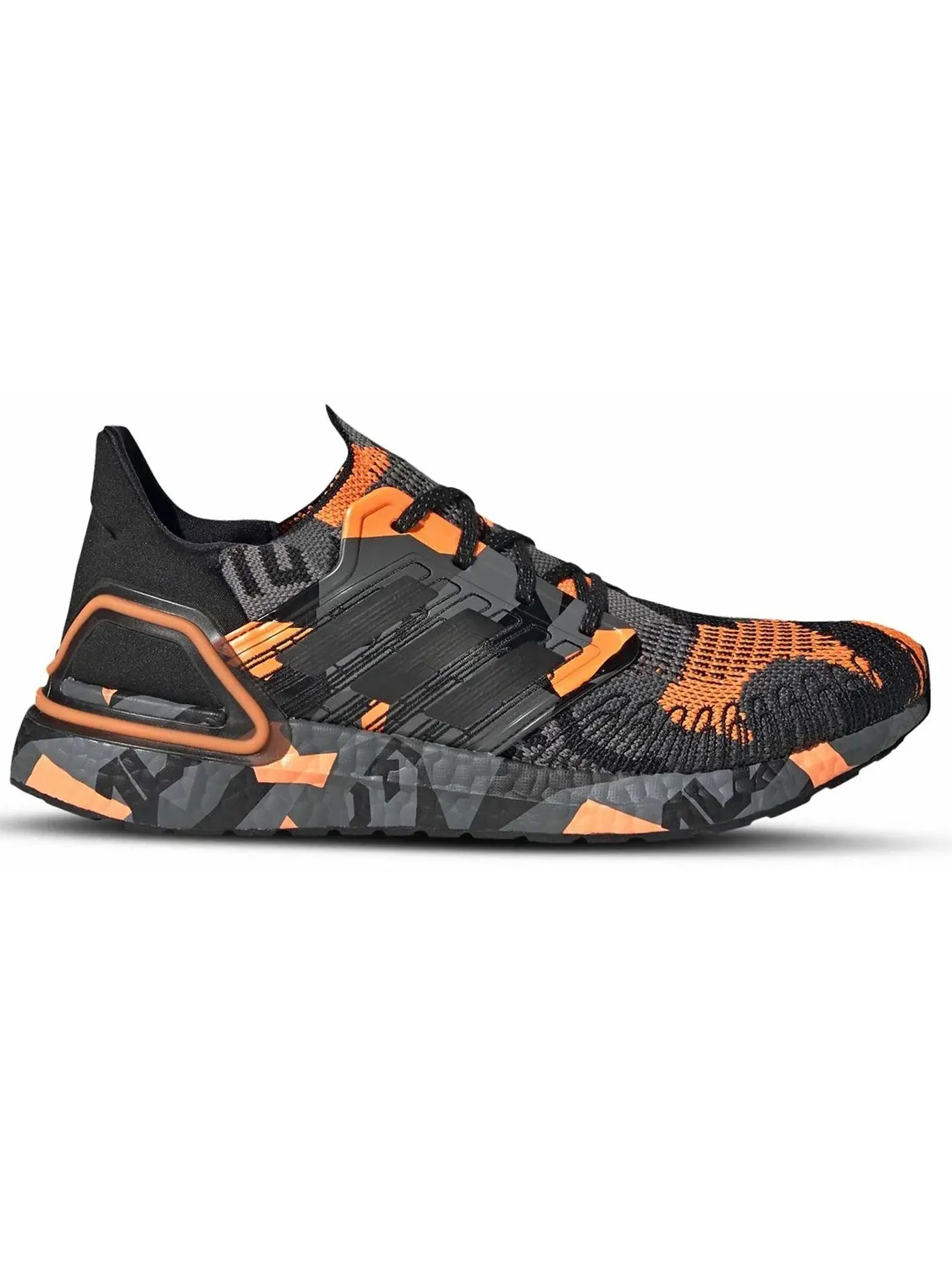 Мужские кроссовки для бега с технологией Boost Adidas Ultra Boost 20 — изображение 1 из 1, черный/черный/оранжевый