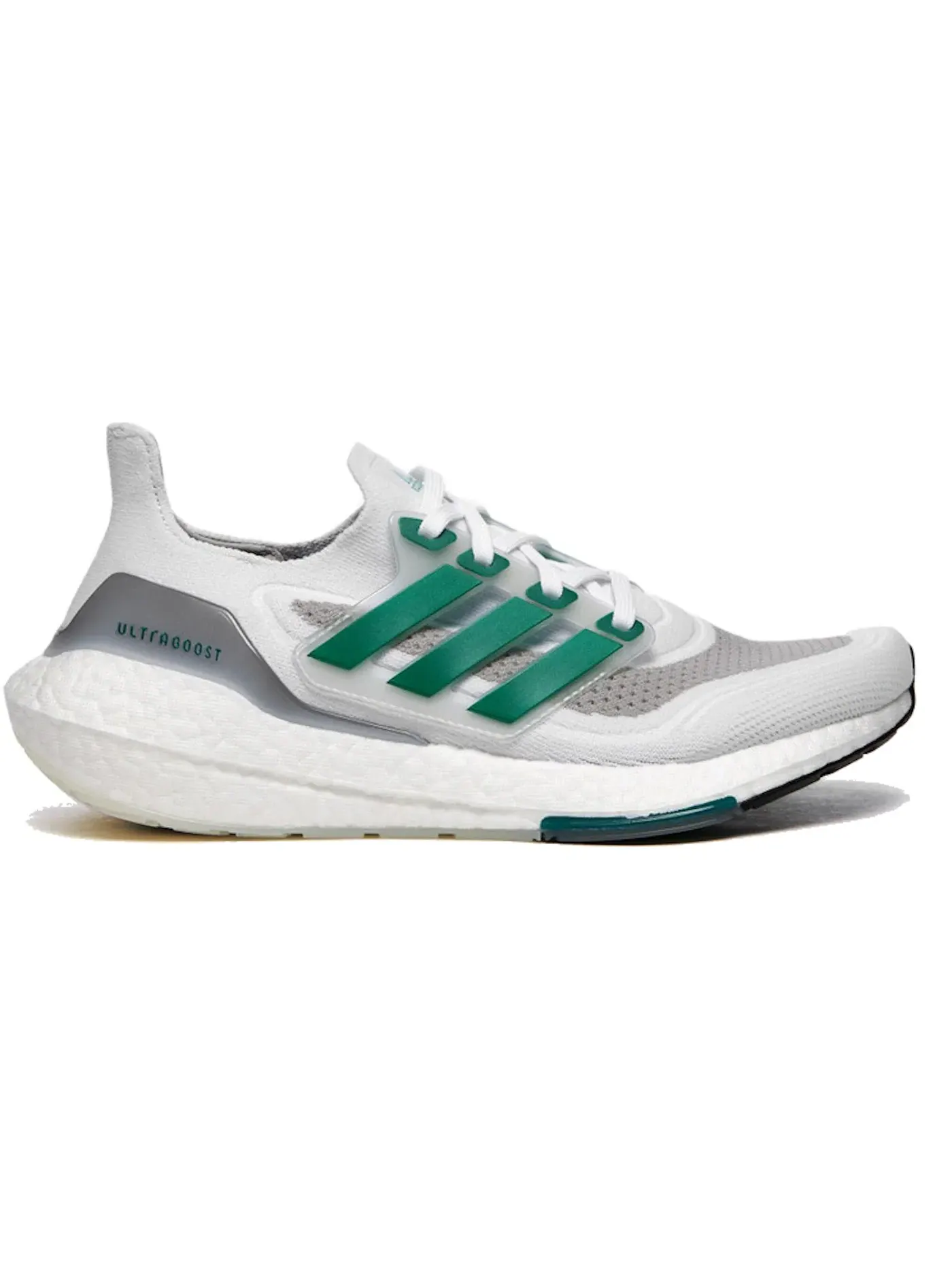 Мужские кроссовки с амортизацией Adidas Ultra Boost 21 — изображение 1 из 1, белый/зеленый/черный