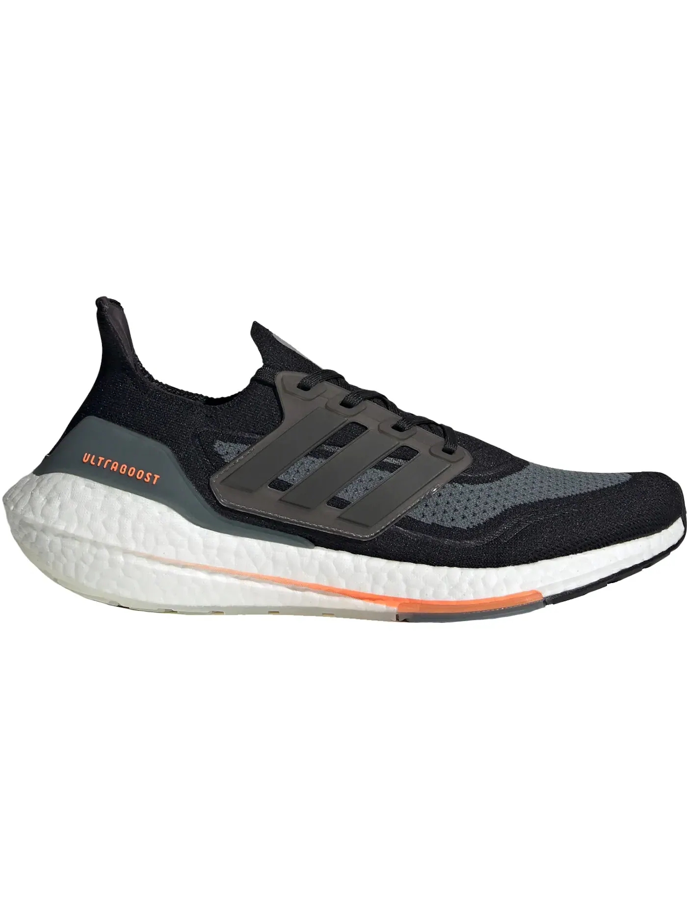 Мужские кроссовки для бега с амортизацией Adidas Ultra Boost 21 — изображение 1 из 1, черный синий оранжевый