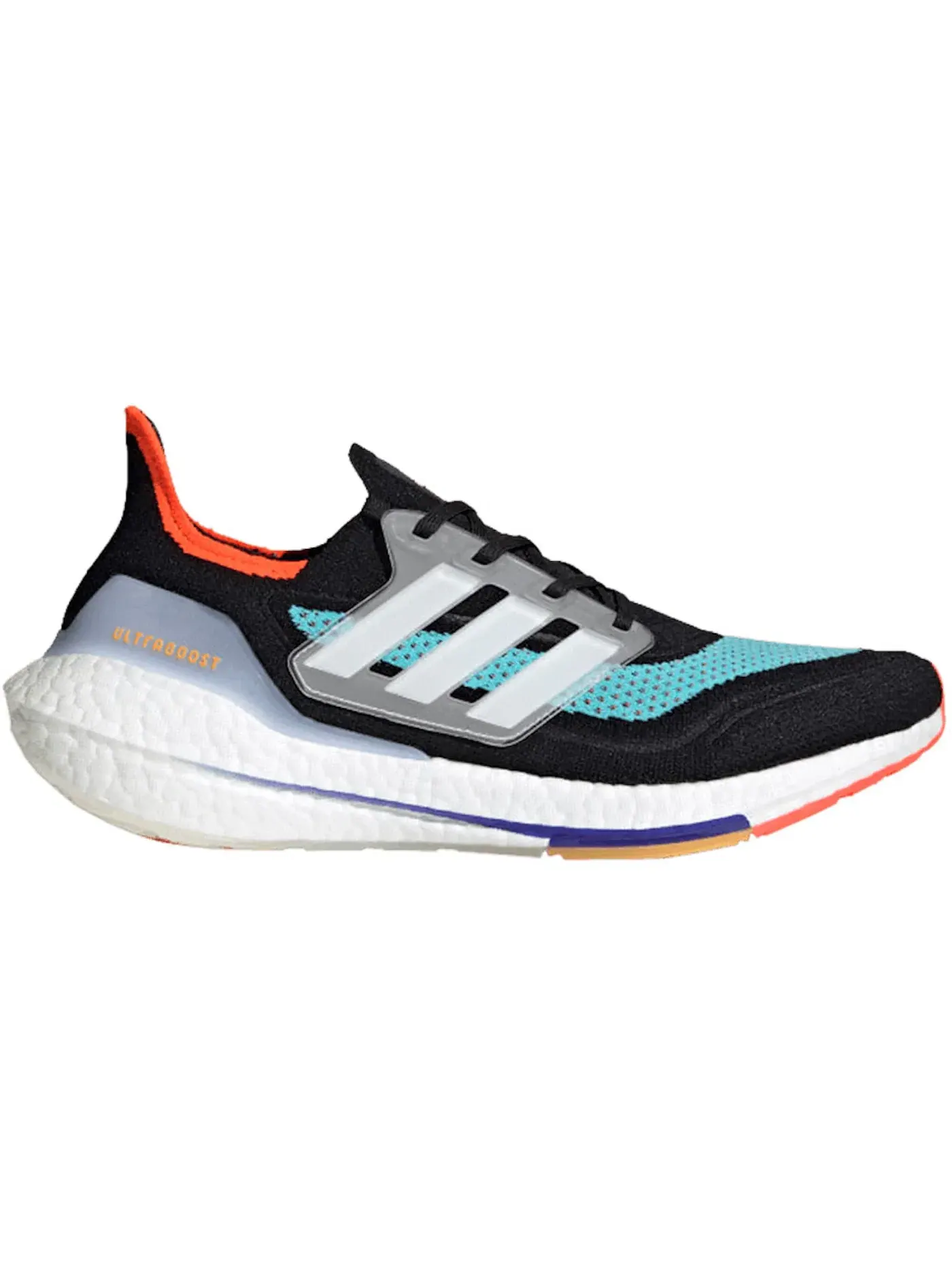 Мужские кроссовки с технологией Boost Adidas Ultra Boost 21 — изображение 1 из 1, черный/белый/голубой