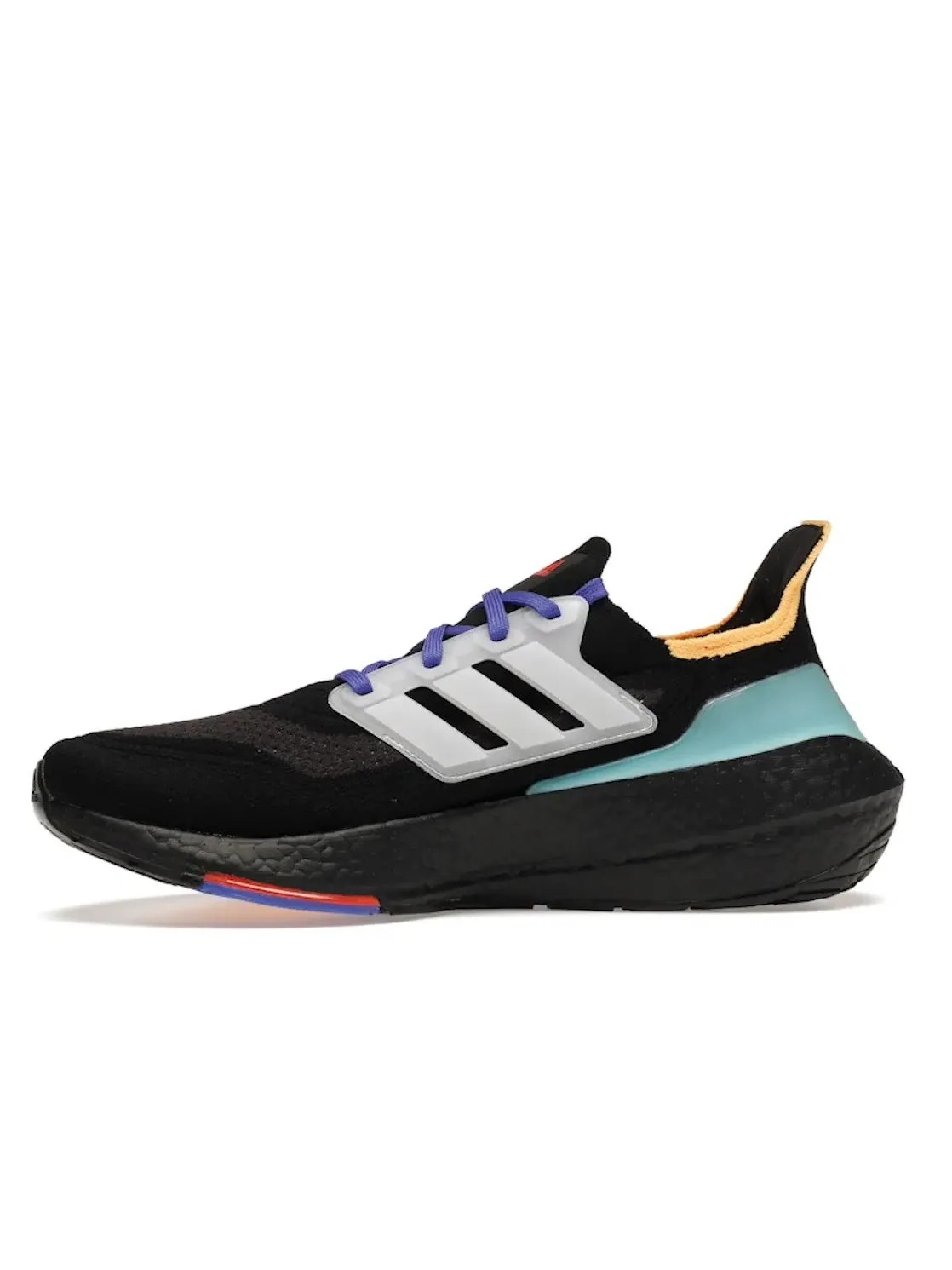 Мужские кроссовки для бега с технологией Boost Adidas Ultra Boost 21 — изображение 3 из 4, черный/белый/голубой